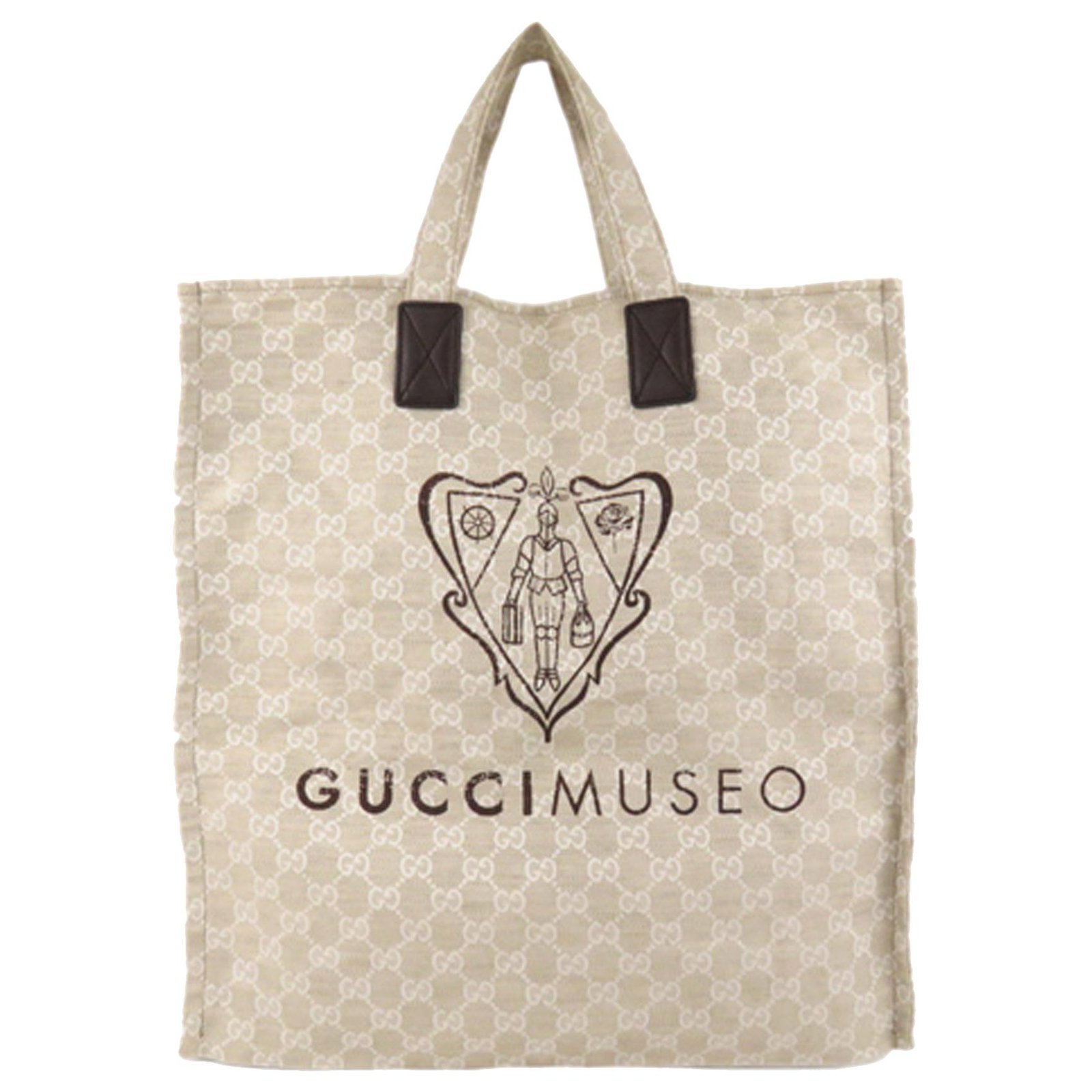 Gucci Brown GG Museo Tote Bag Beige Cloth Cloth ref.273133 - Joli