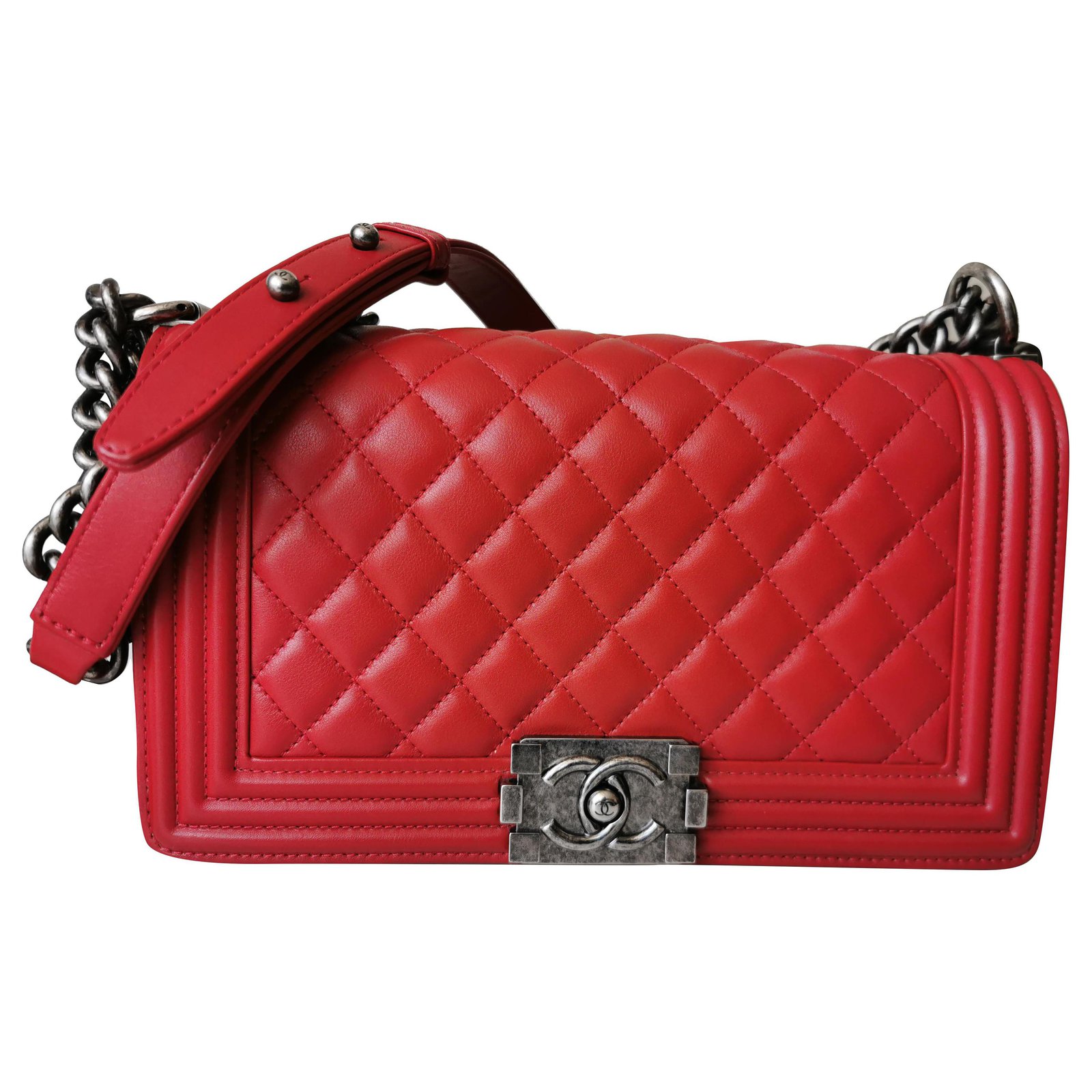 Chanel LeBoy Red Lambskin ref.273410 - Joli Closet