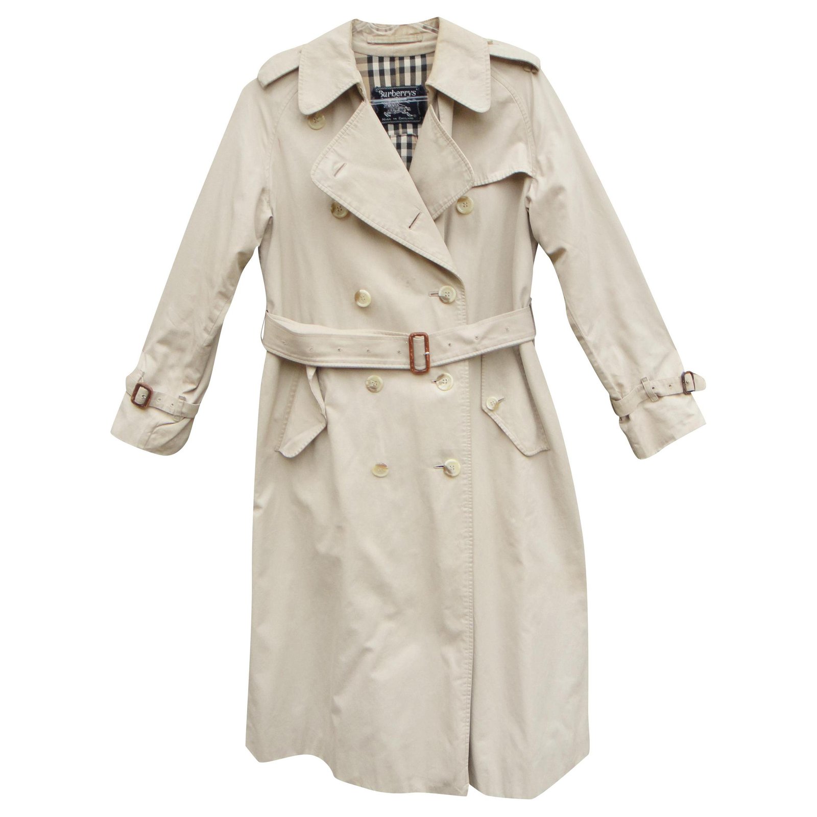 womens Burberry vintage t trench coat 36 Beige Cotton  - Joli  Closet