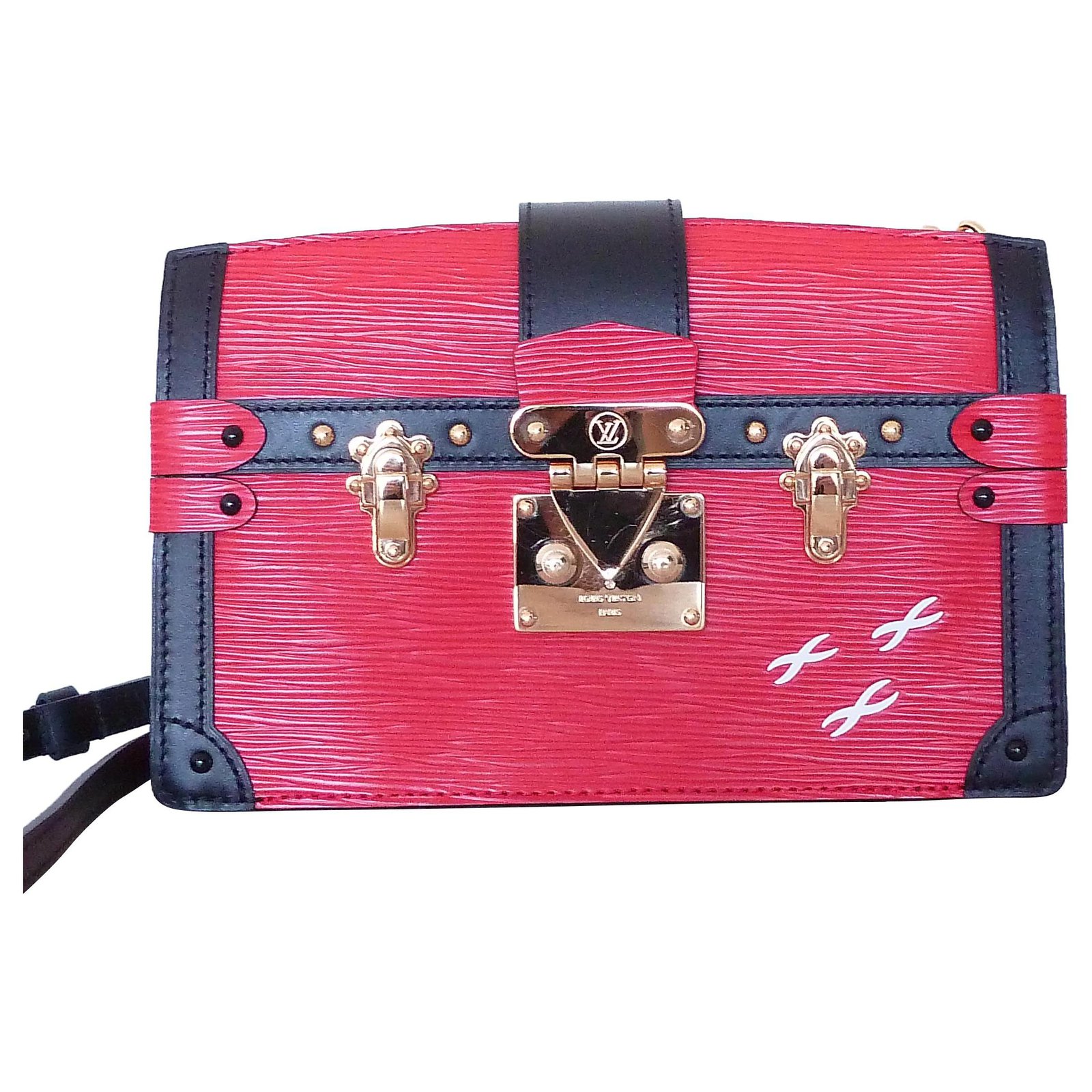 black louis vuitton bag with red interior