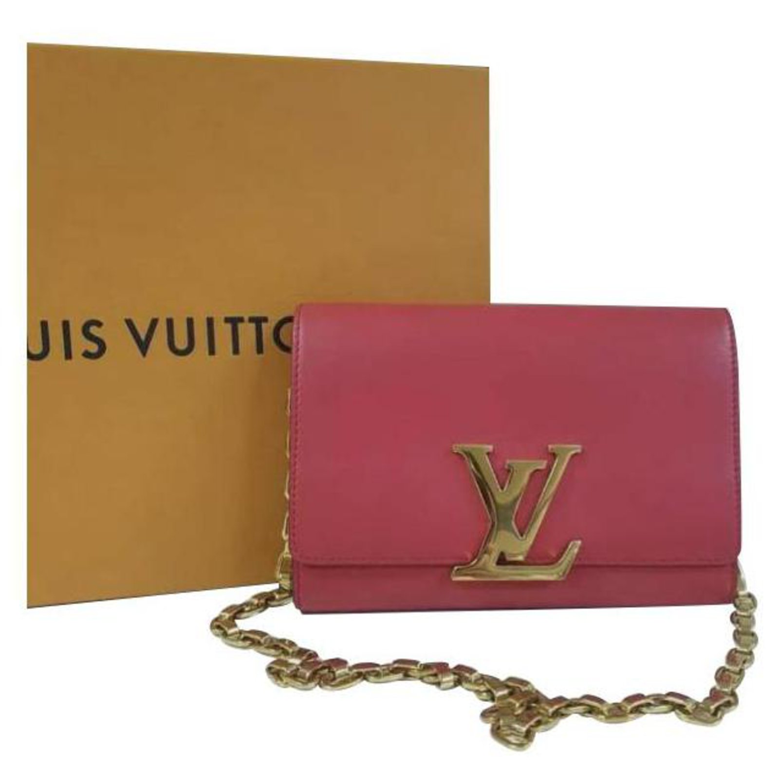 Louis Vuitton Pink calf leather Leather Chain Louise GM Bag ref
