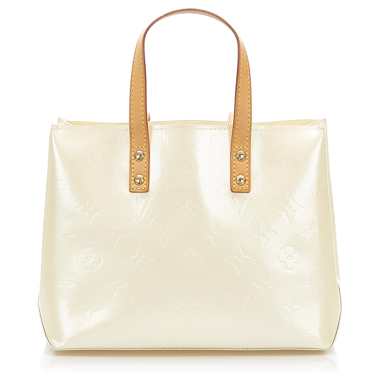 Louis Vuitton Monogram Vernis Reade PM M91336 White Leather Patent leather  ref.949222 - Joli Closet