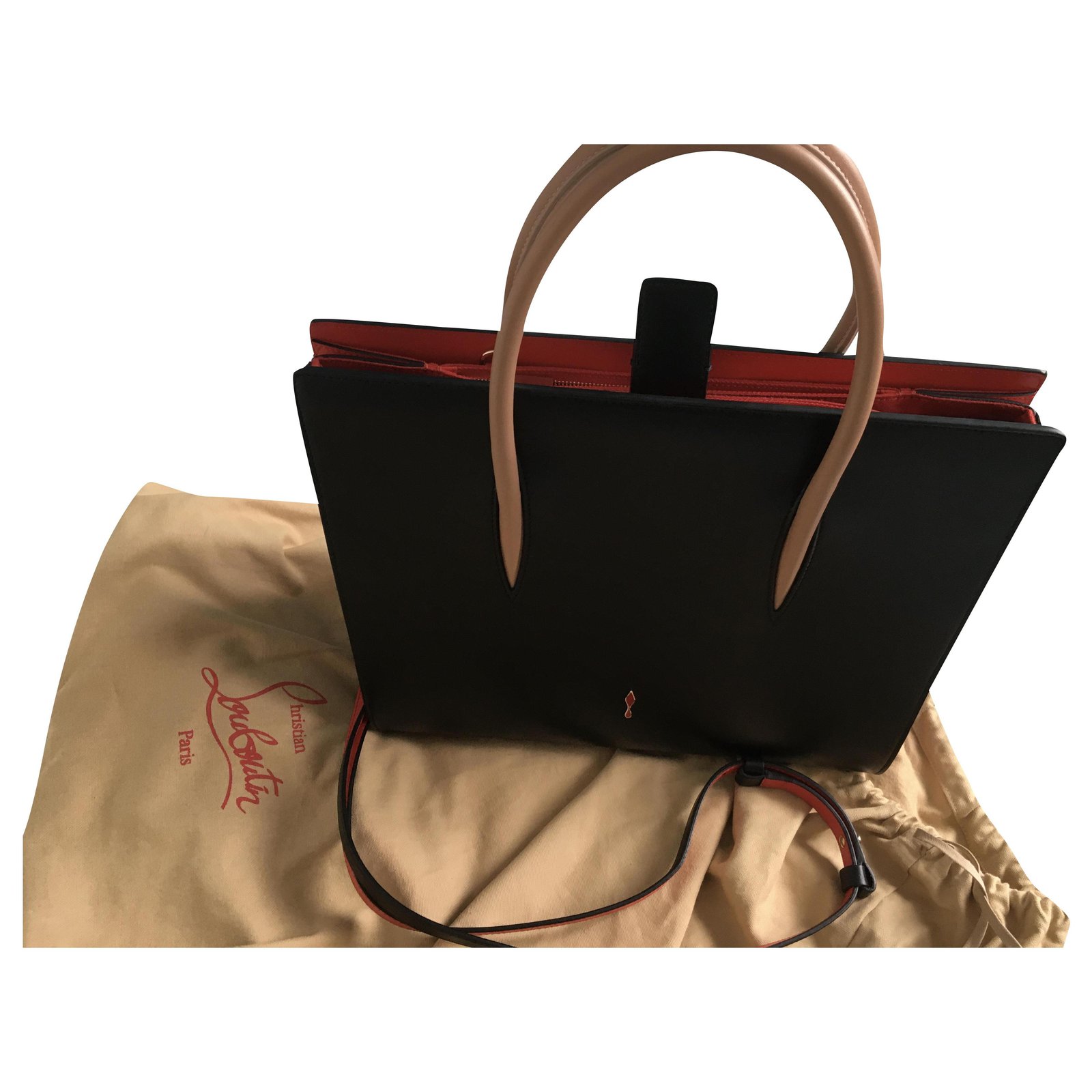 Paloma Embellished Leather Shoulder Bag in Beige - Christian Louboutin
