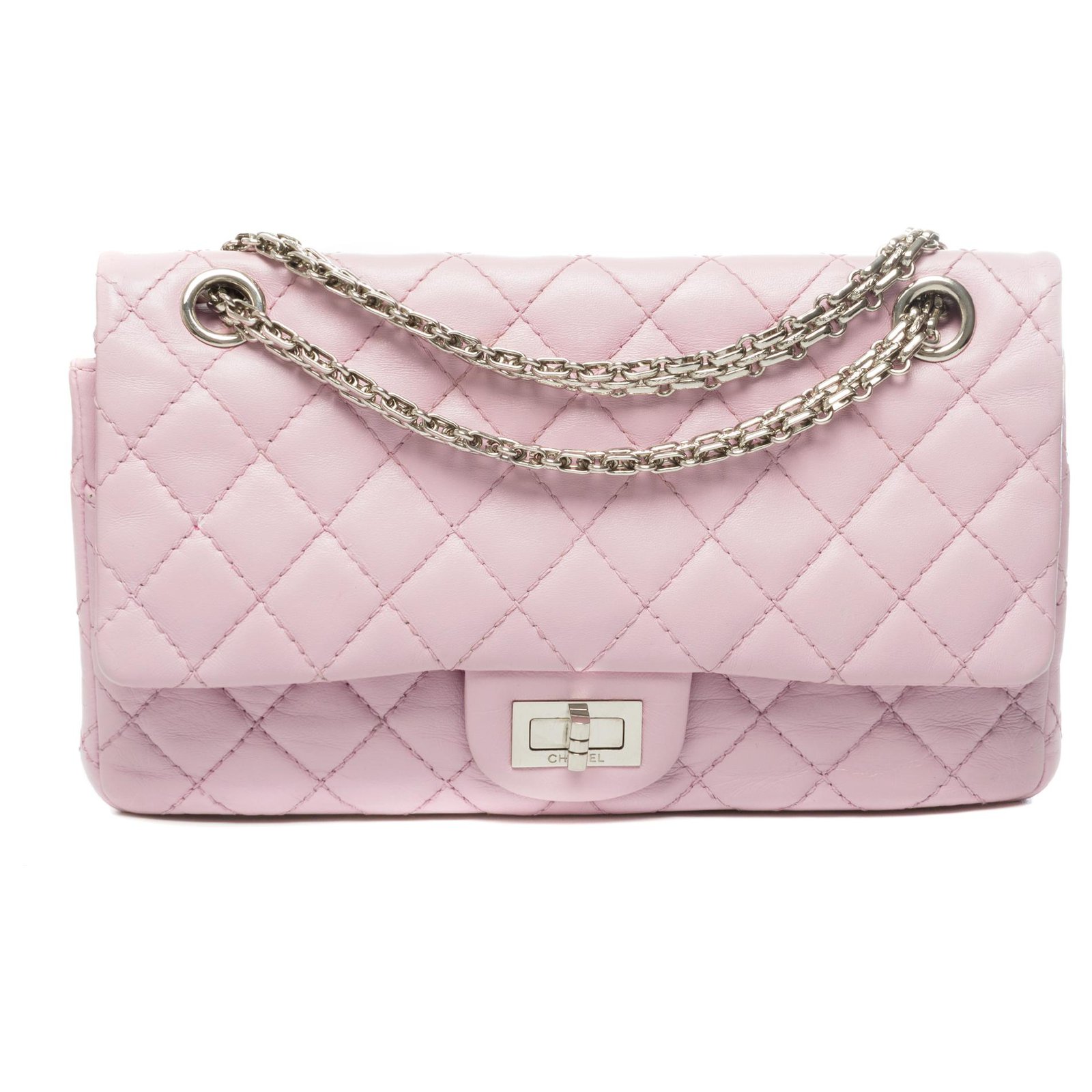 Splendid Chanel bag 2.55 in old pink quilted leather, Garniture en métal  argenté ref.274933 - Joli Closet