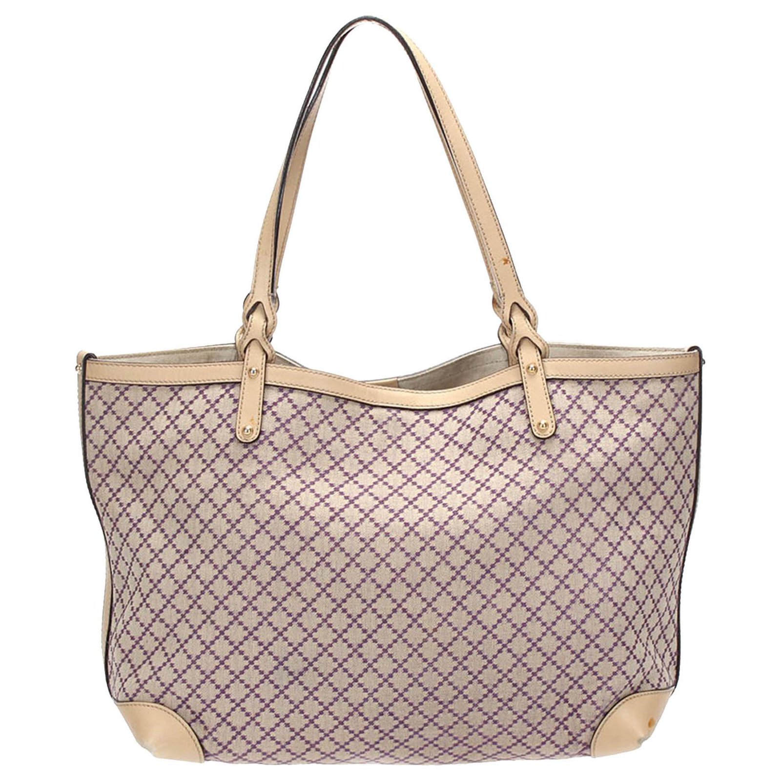 Gucci Beige/Brown Diamante Canvas Clutch Bag Gucci