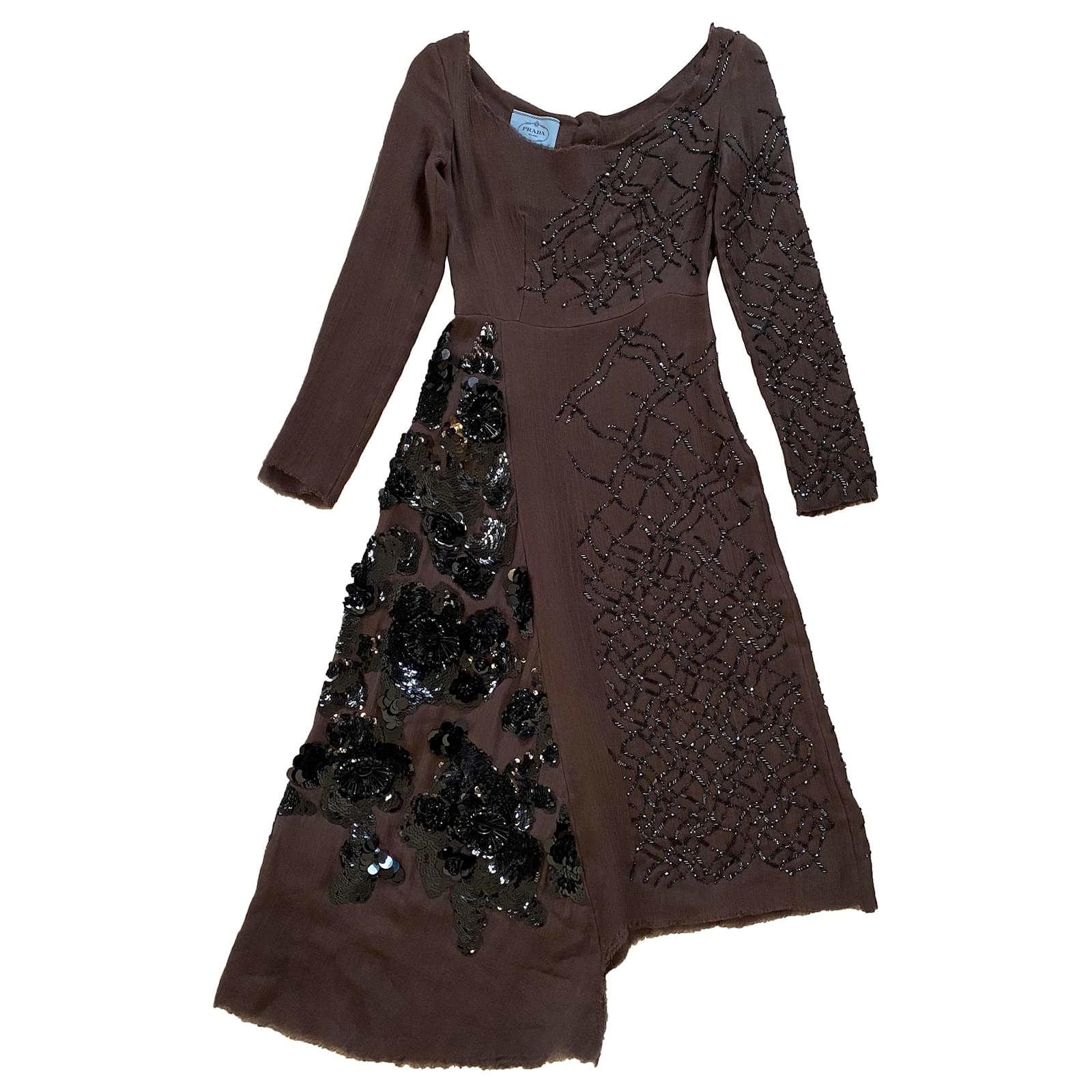 Prada Abiti Marrone Seta ref.277062 - Joli Closet