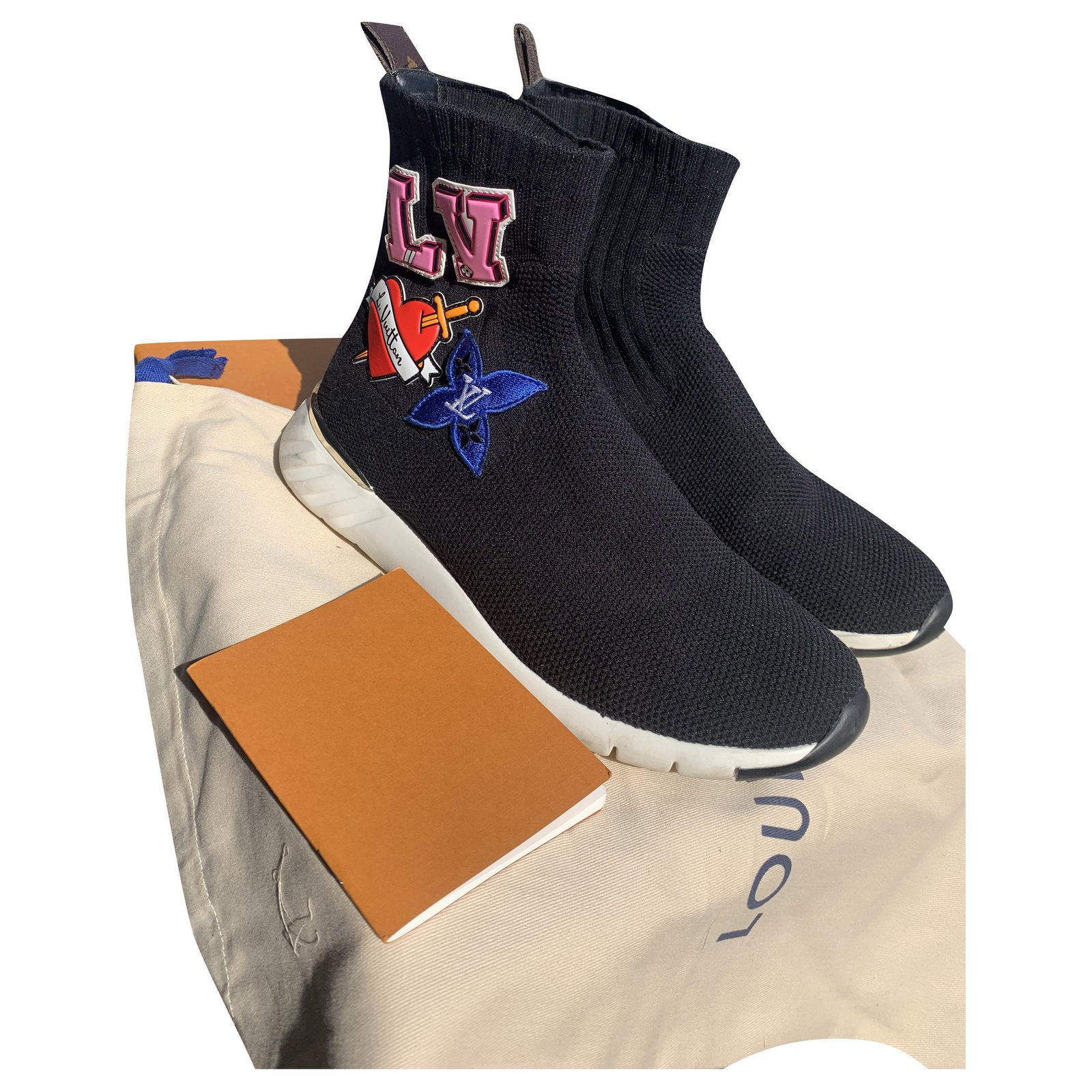 Louis Vuitton, Shoes, Lv Black Heart Sock Sneaker Boot