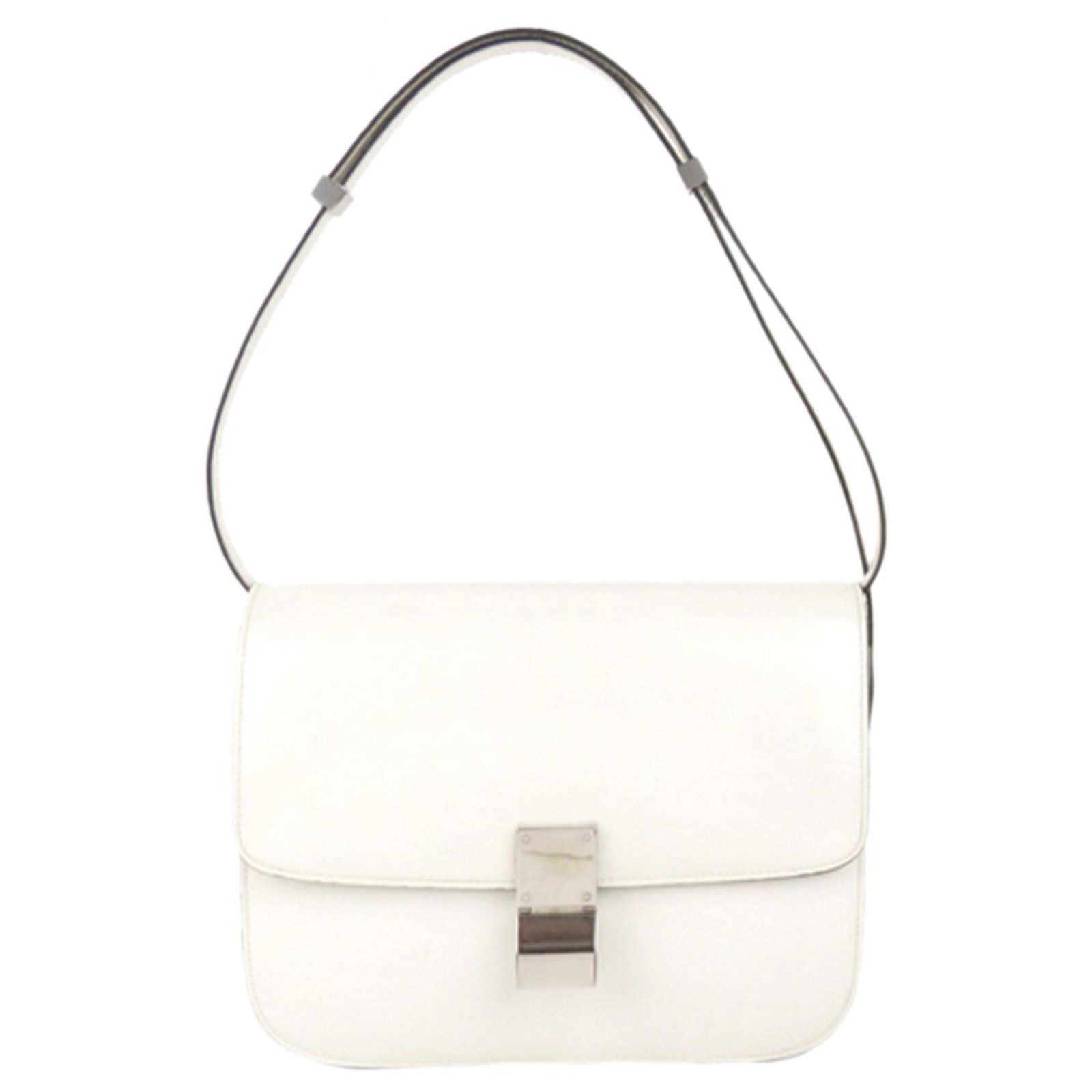 Céline Celine White Medium Classic Box Leather Shoulder Bag Pony-style  calfskin ref.277296 - Joli Closet