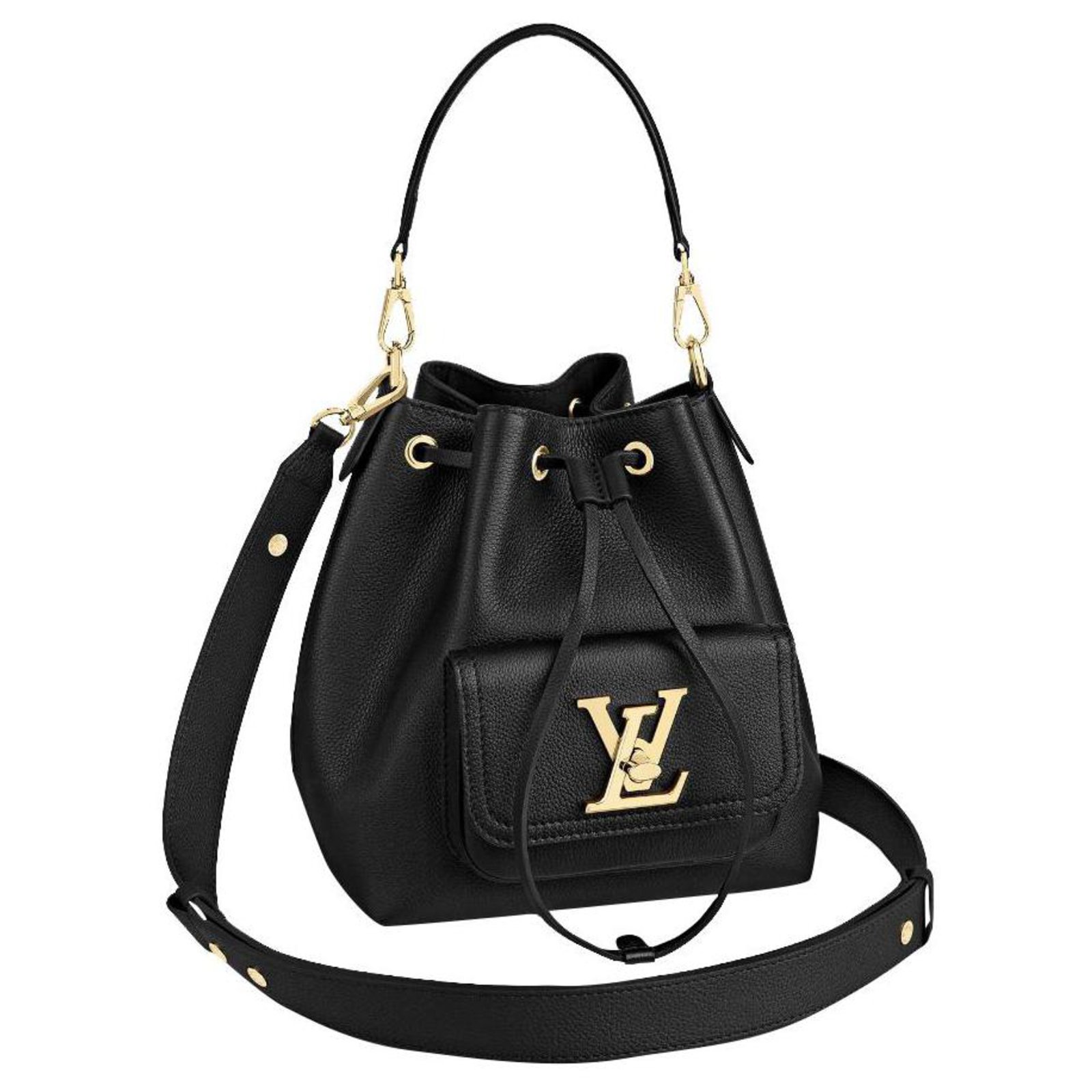 Louis Vuitton Borsa a secchiello LV Lockme Nero Pelle ref.277459 - Joli  Closet