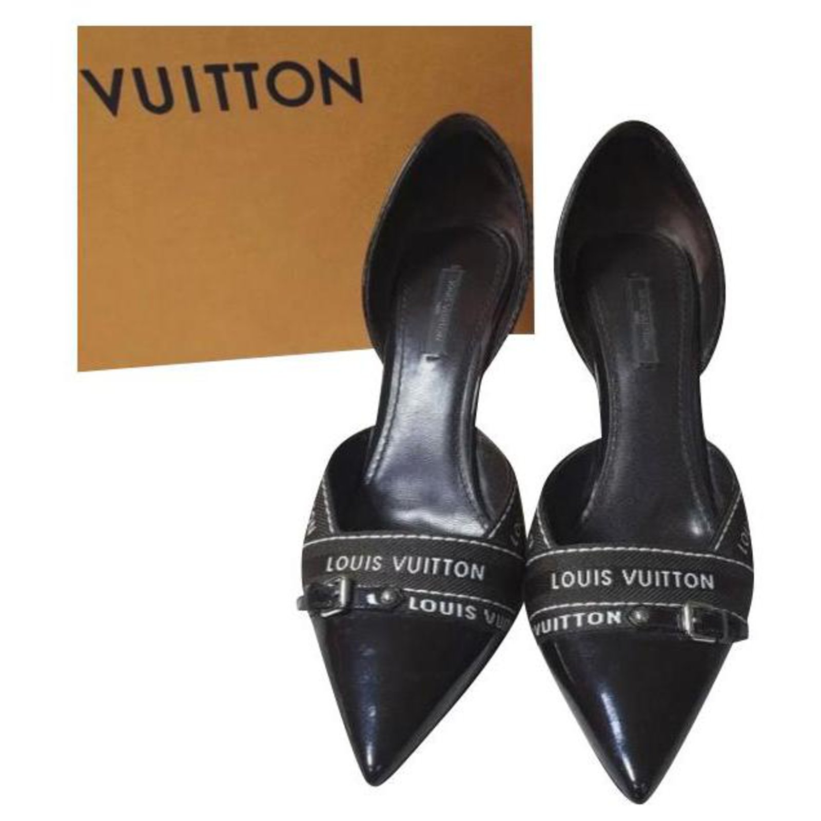 Louis Vuitton Ribbon Brown Patent Leather Sz.39 Black ref.277787 - Joli  Closet