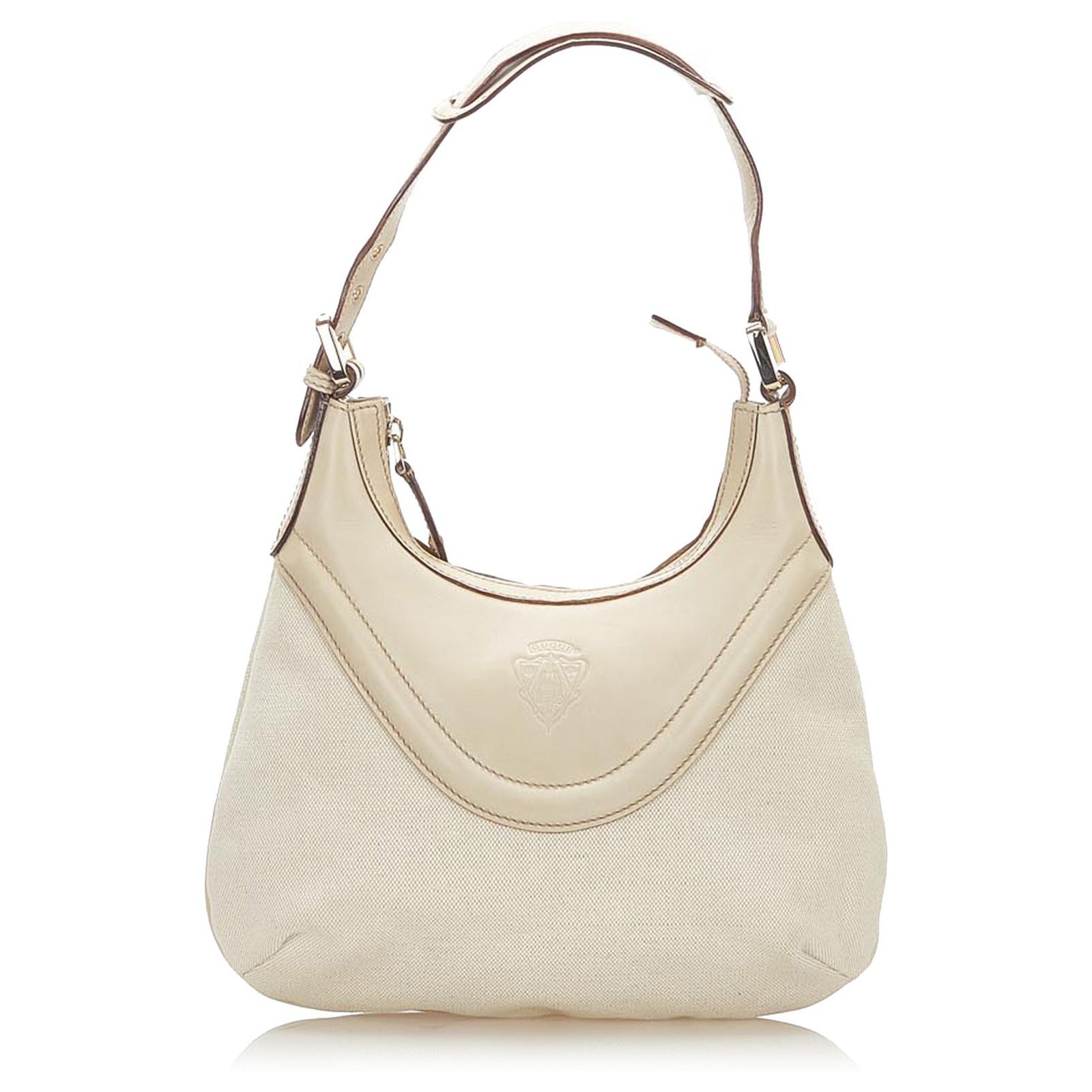 Gucci White Crest Leather Hobo Bag Pony-style calfskin ref.278103 ...