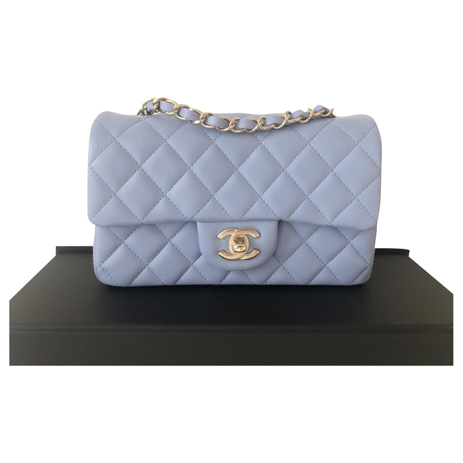 Chanel mini rectangular Blue Leather ref.278522 - Joli Closet