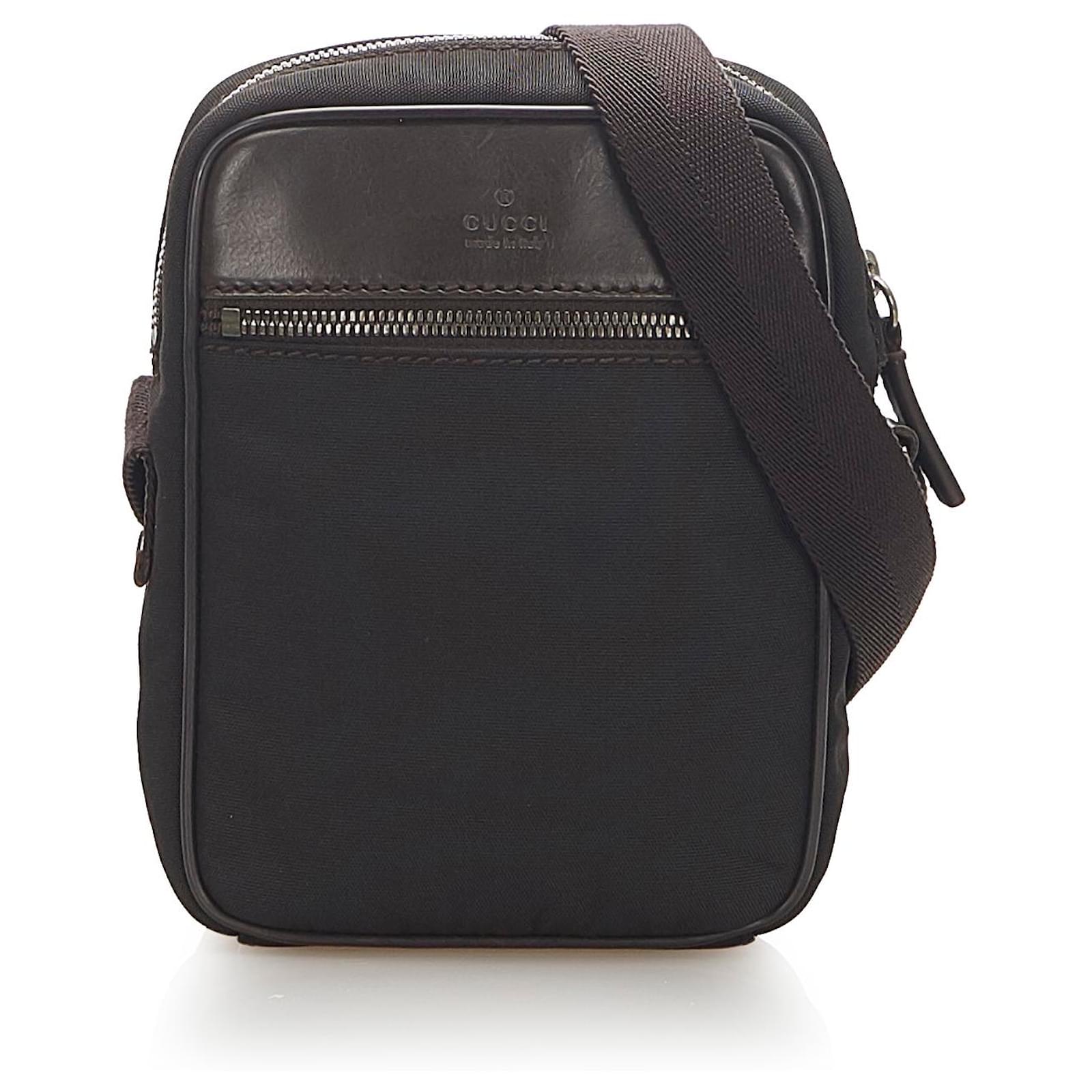 Gucci Brown Canvas Crossbody Bag Dark brown Leather Cloth Ponystyle