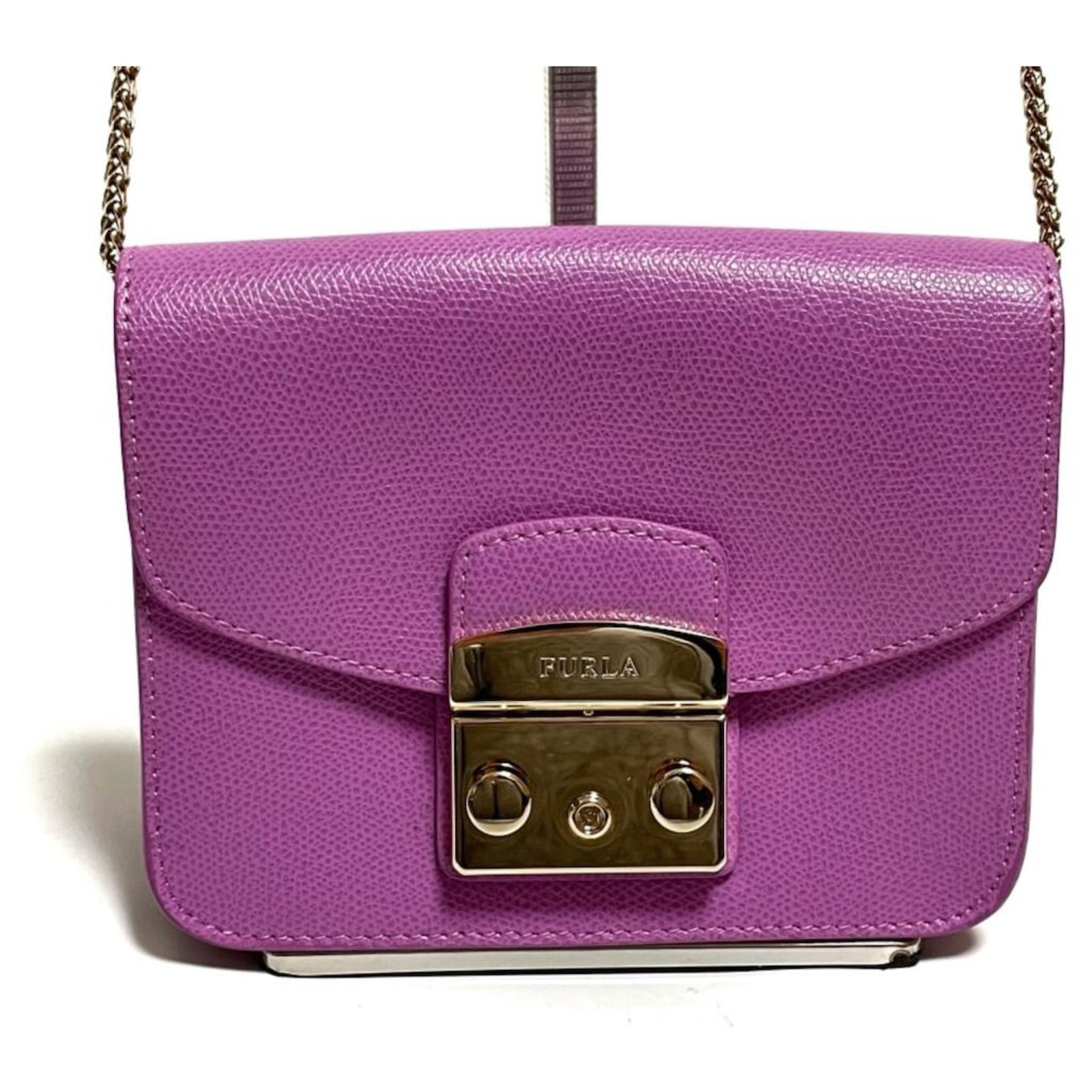 FURLA METROPOLIS Purple Leather ref.279008 - Joli Closet