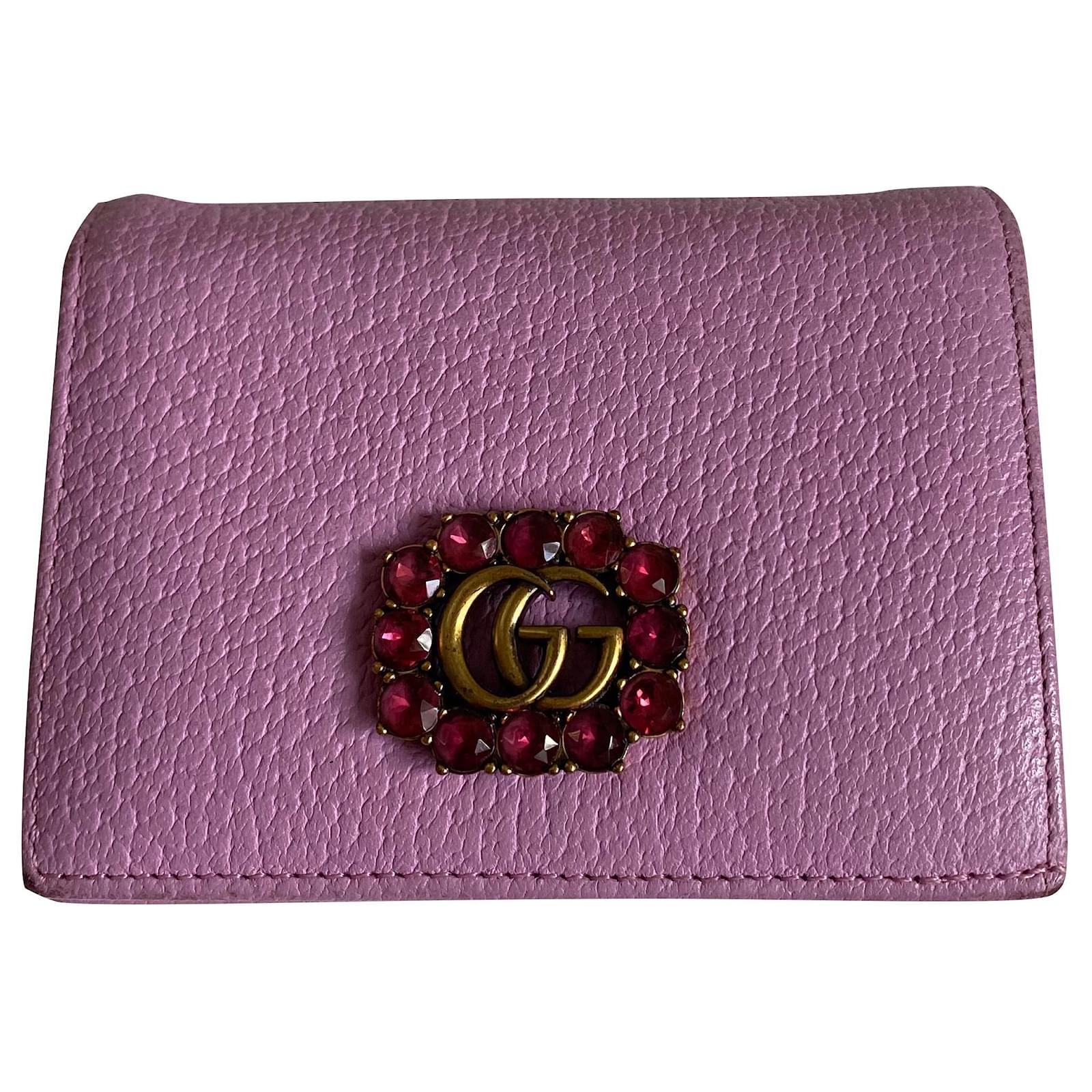 GG Marmont Leather Wallet in Pink - Gucci