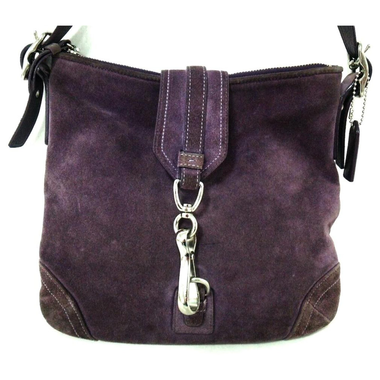 Purple suede coach on sale purse