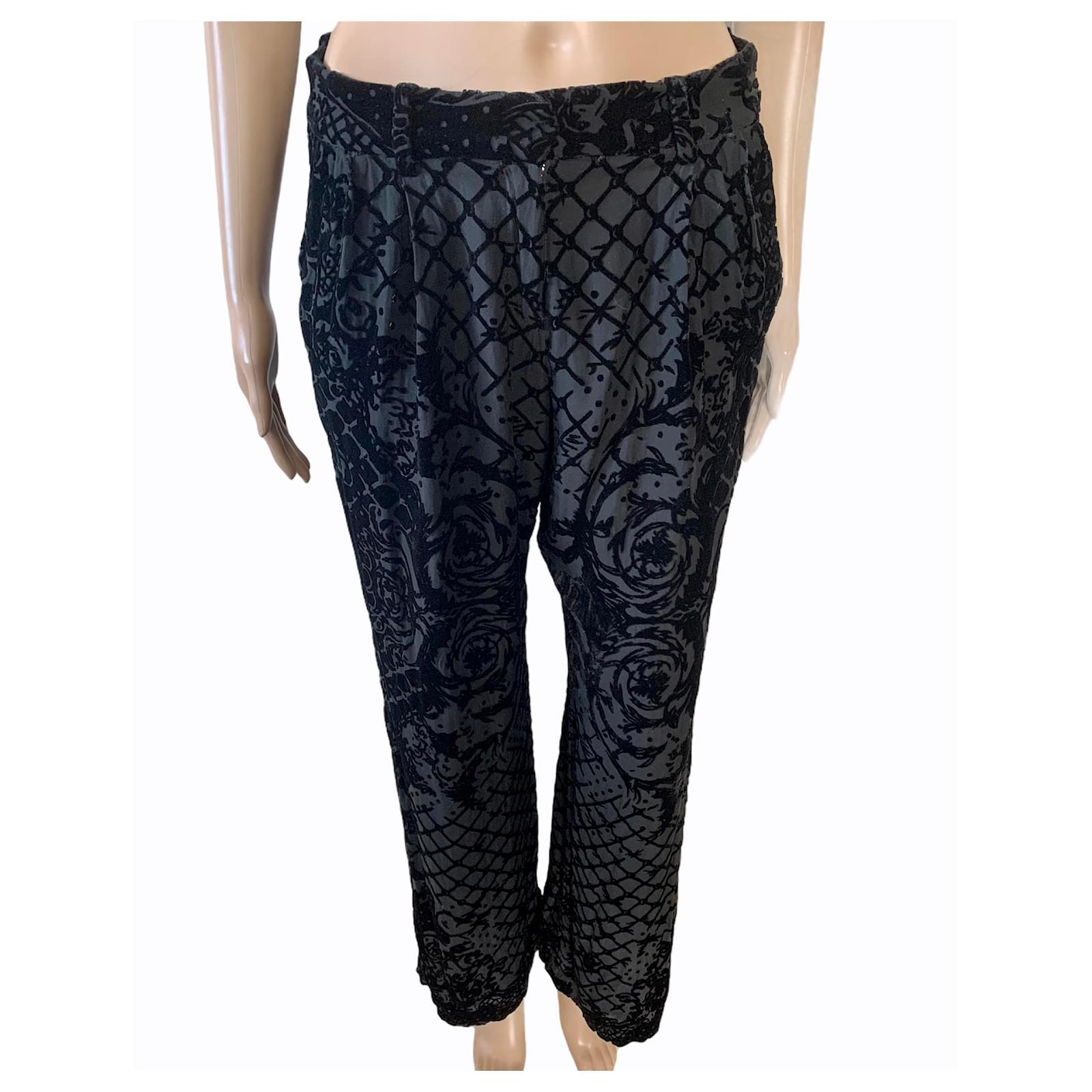 Balmain pour H\u0026M Pantaloni, ghette Nero Seta ref.280295 - Joli Closet