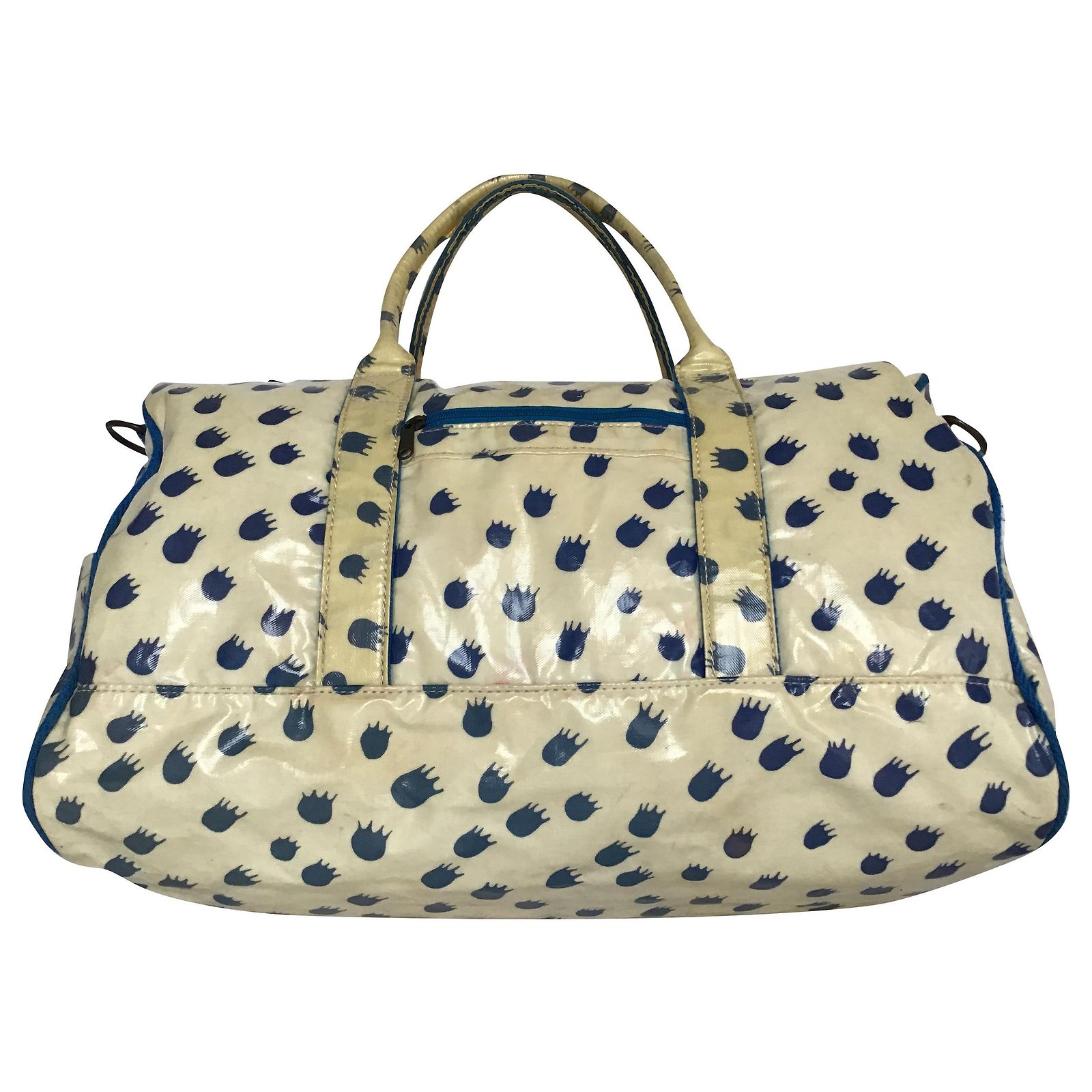 Tsumori Chisato Boston Bag Cream Navy blue Synthetic ref.JC281174 