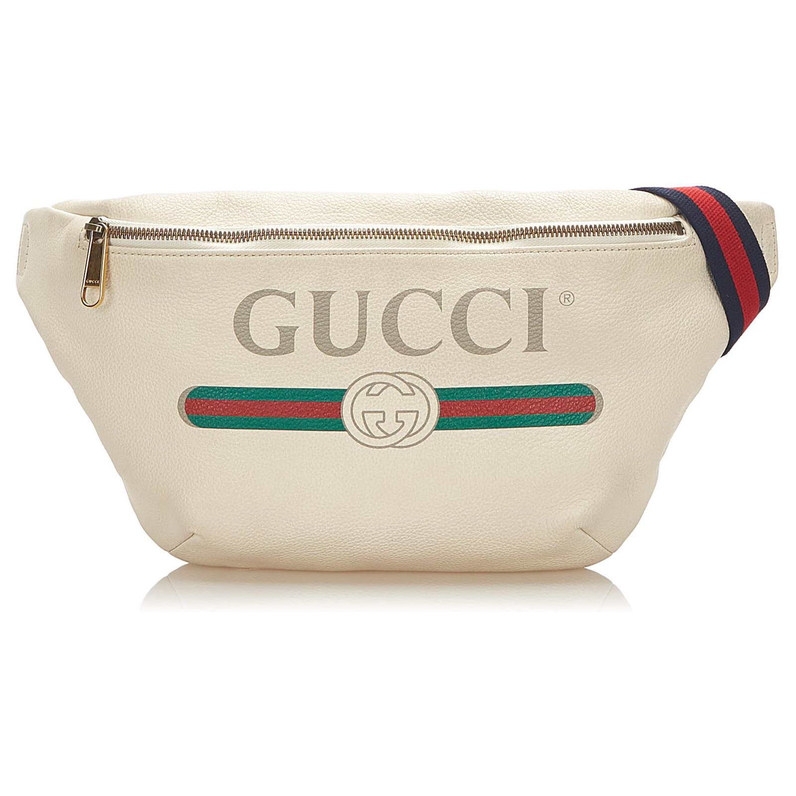 Gucci White Logo Leather Belt Bag Multiple colors Pony-style