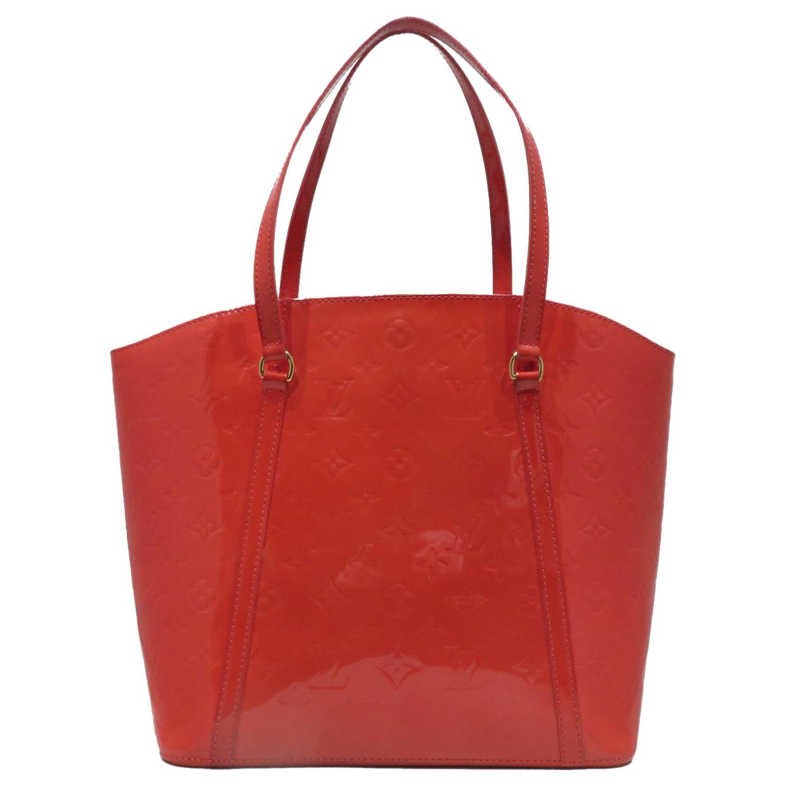 Red Louis Vuitton Vernis Avalon GM Shoulder Bag