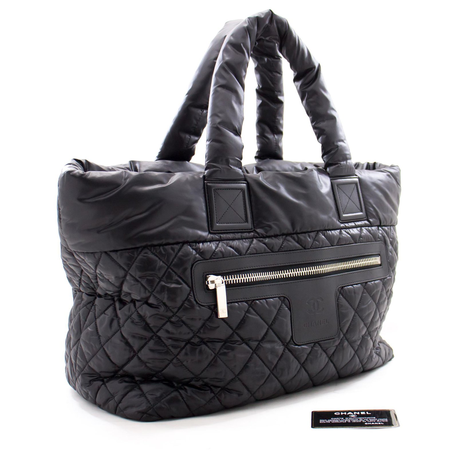 CHANEL Coco Cocoon Large Nylon Tote Bag Handbag Black Bordeaux ref.282170 -  Joli Closet