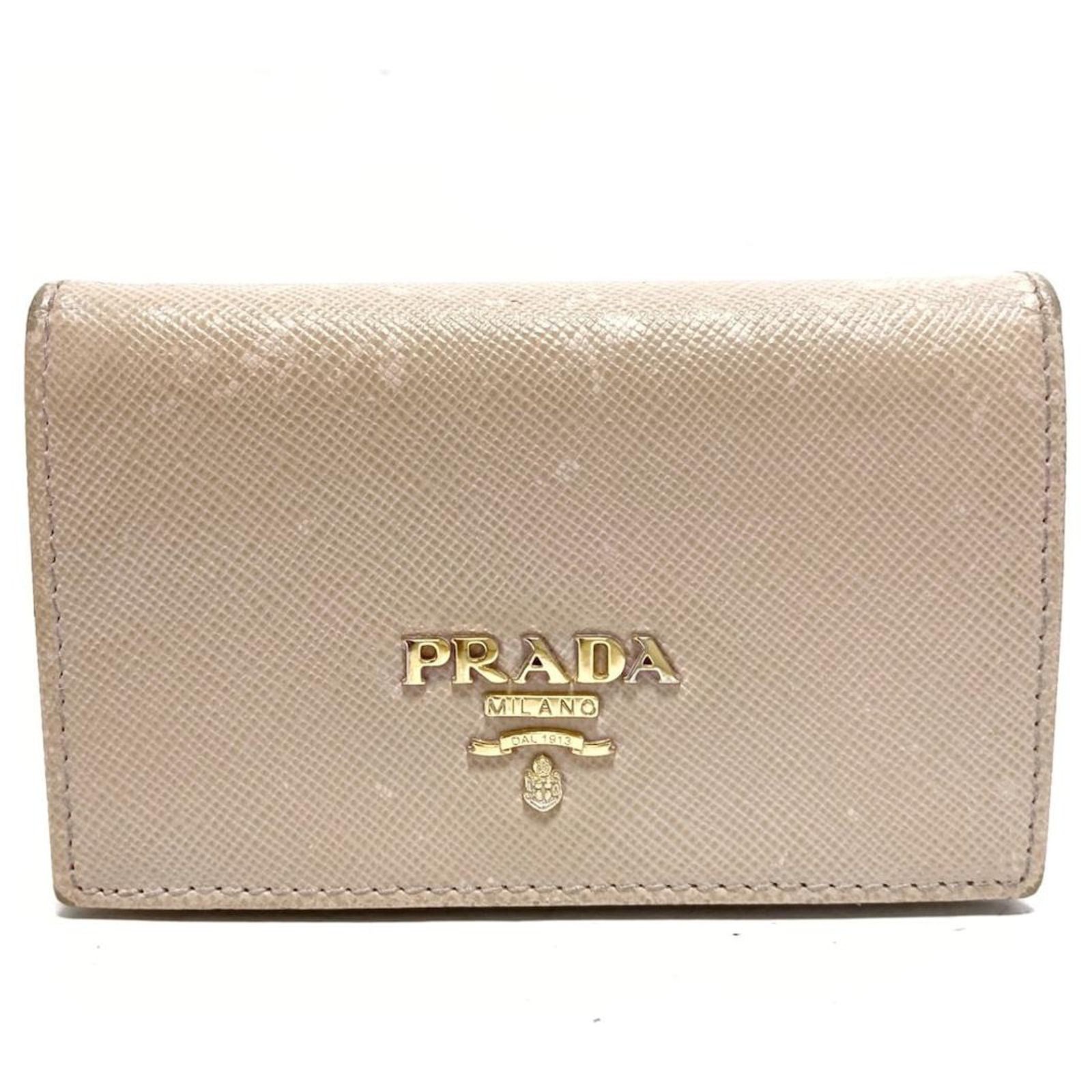 beige prada wallet