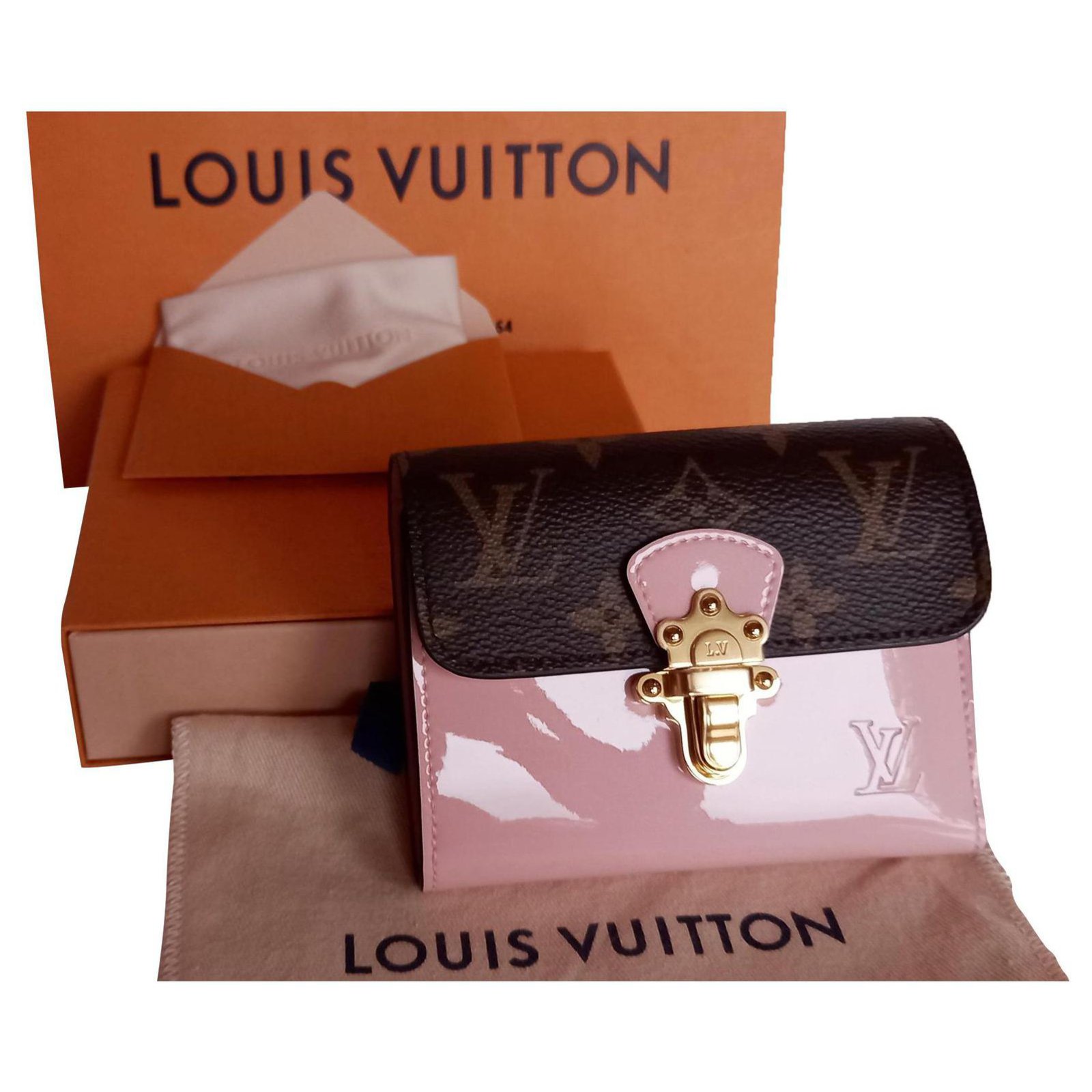 Louis Vuitton Cherrywood compact wallet Pink Patent leather ref