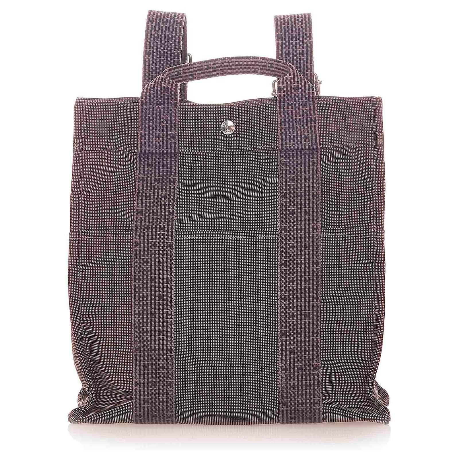 Hermès Zaino Hermes Brown Herline Canvas Marrone Nero Marrone scuro Tela  Panno ref.149272 - Joli Closet