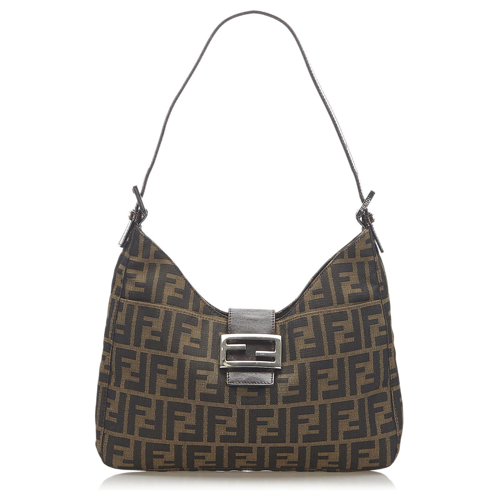 fendi brown zucca shoulder bag