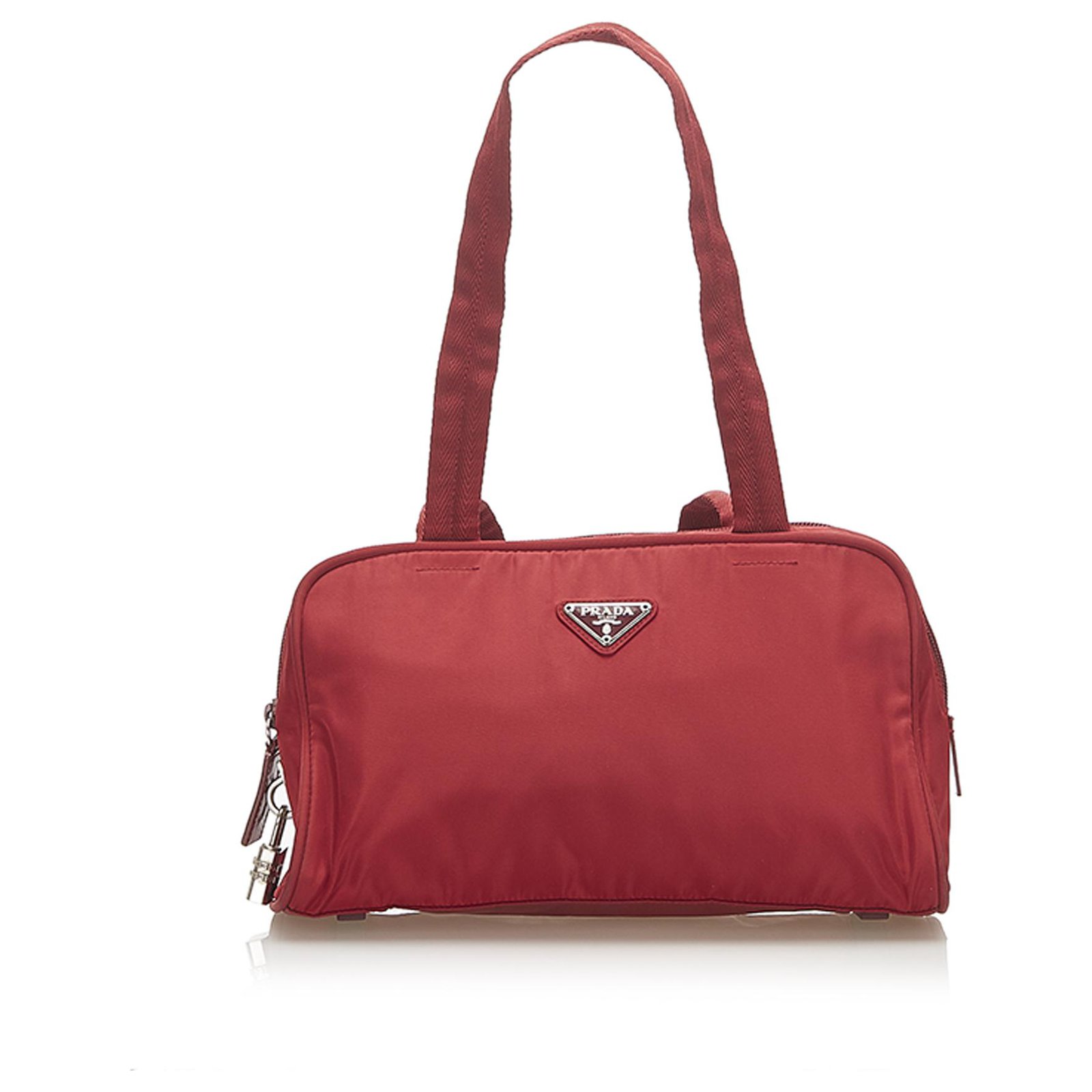 prada red nylon shoulder bag