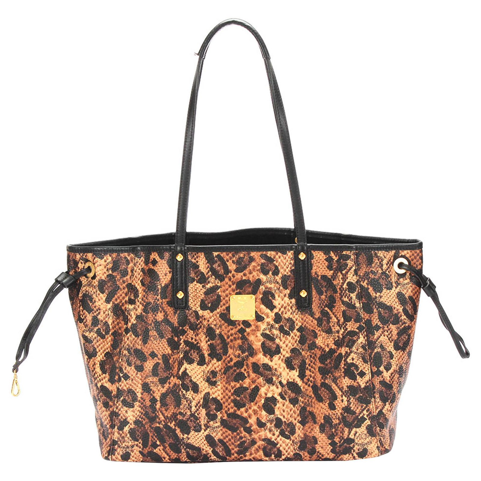 MCM Visetos Leopard Print outlet Leather Tote Bag