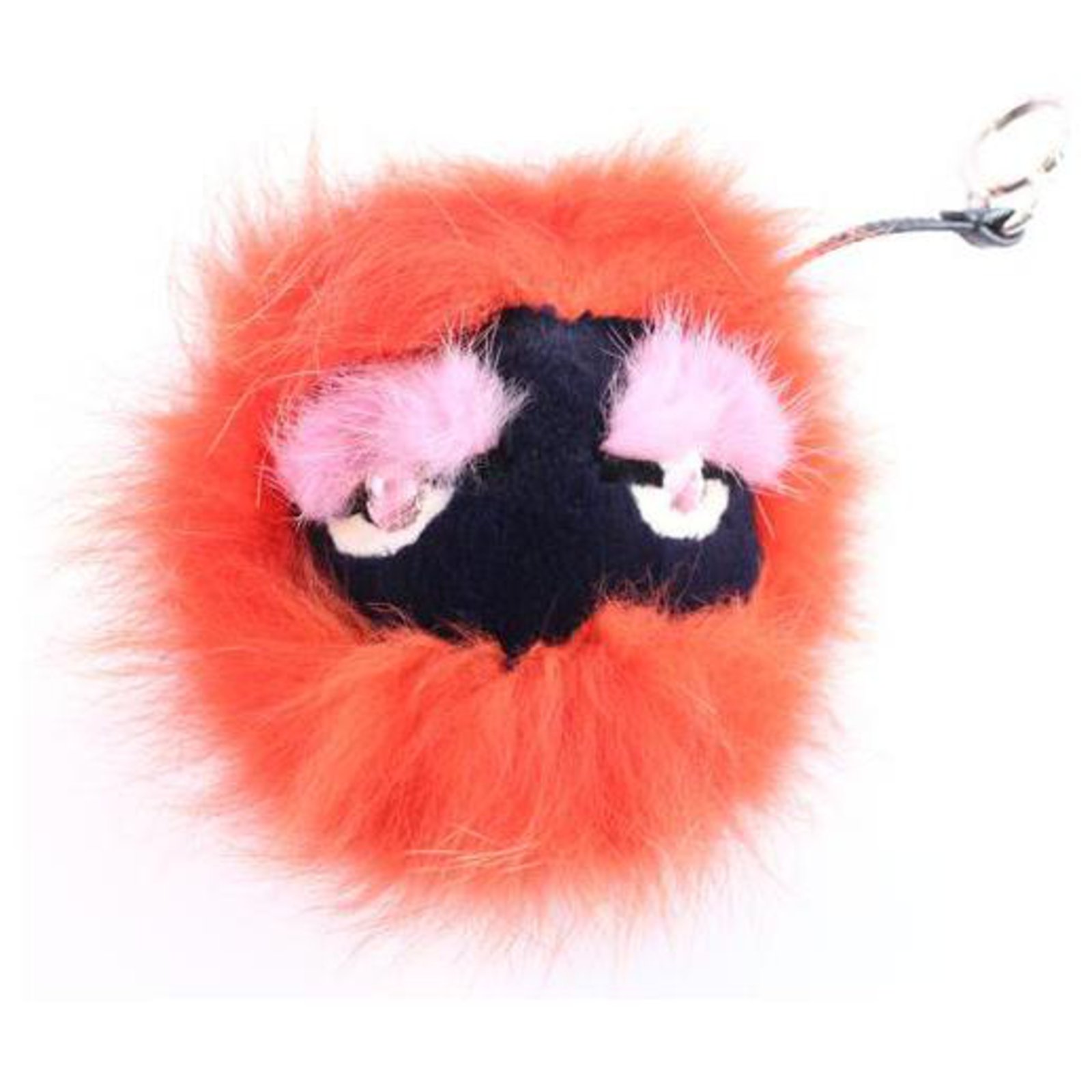 Monster Bug Eye Fox Fur Ball Keychain and Bag Charm