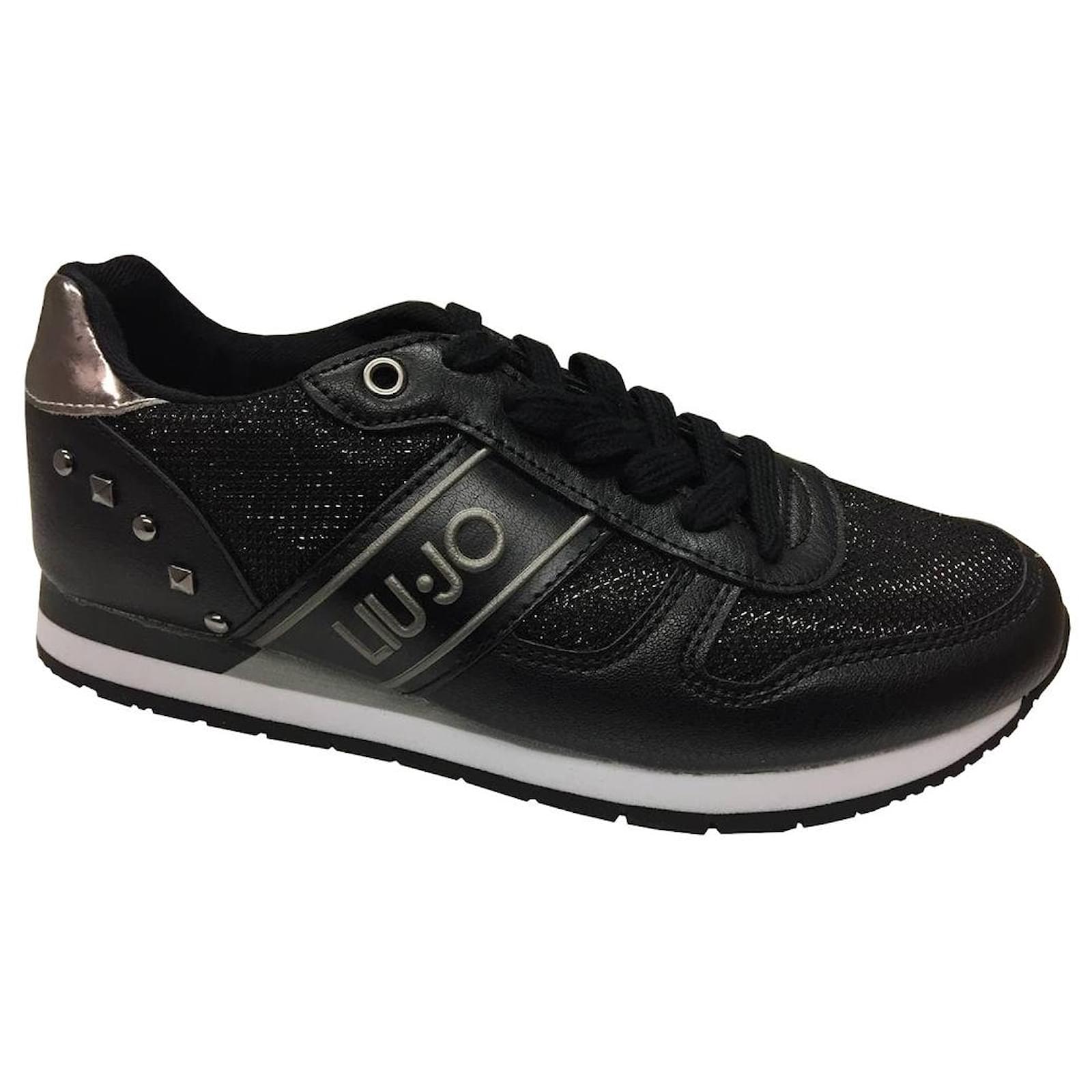 Liu Jo Glitzer Turnschuhe Schwarz Turnschuhe Schwarz Leder Joli Closet