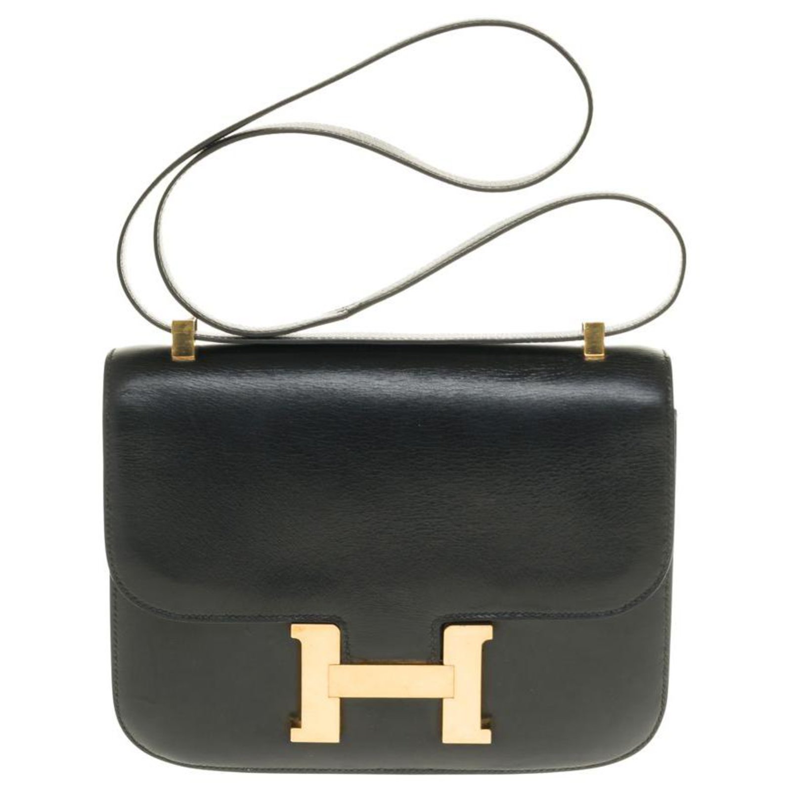 Splendid Hermès Constance bag 23 black box leather, garniture en métal doré  ref.287160 - Joli Closet