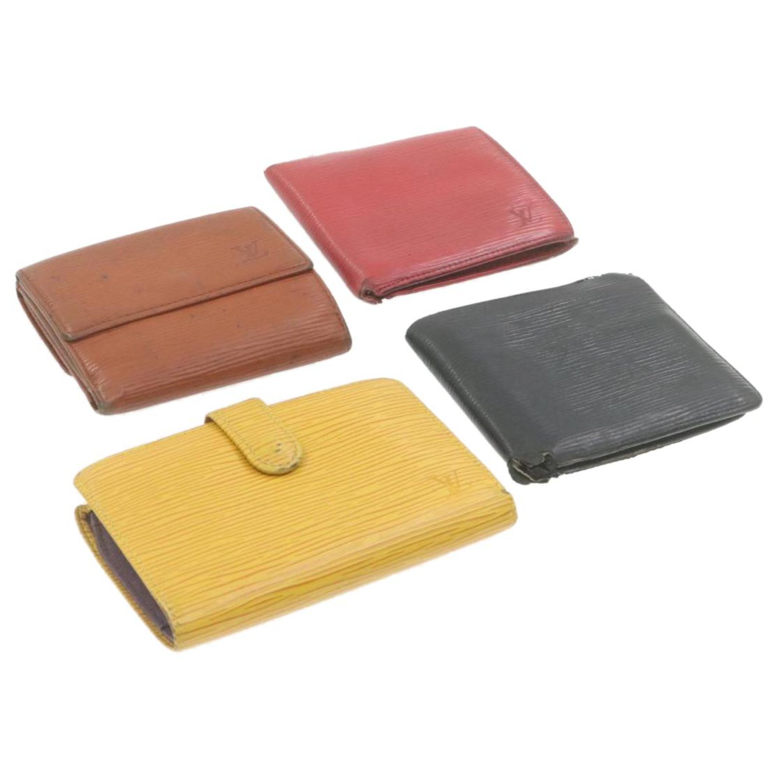 Louis Vuitton Epi Wallet 4Set Red Yellow Black Brown Auth fm179