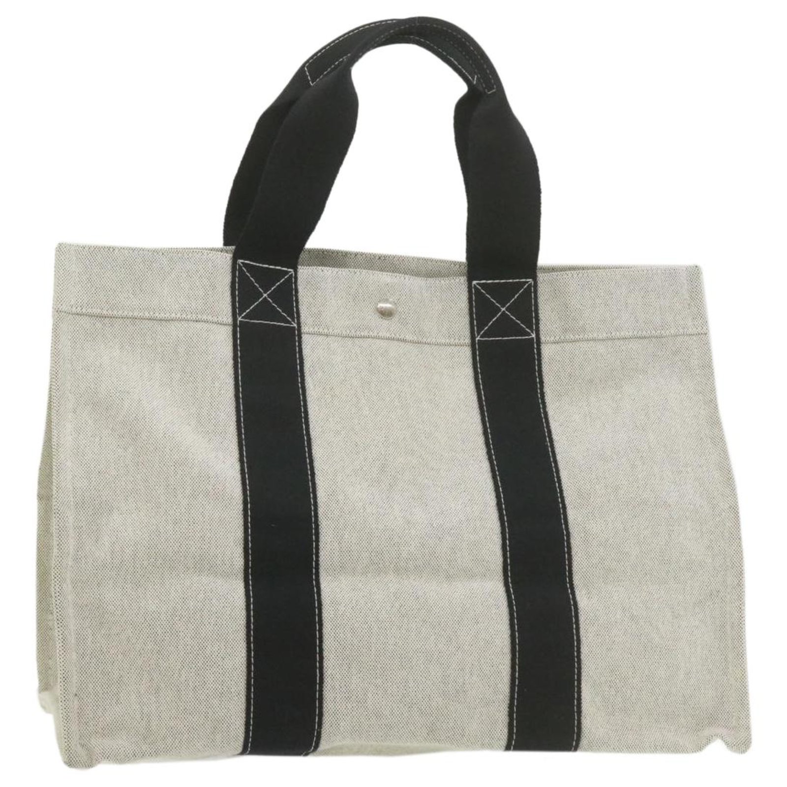 Hermès Herline Grey Canvas Tote Bag (Pre-Owned)