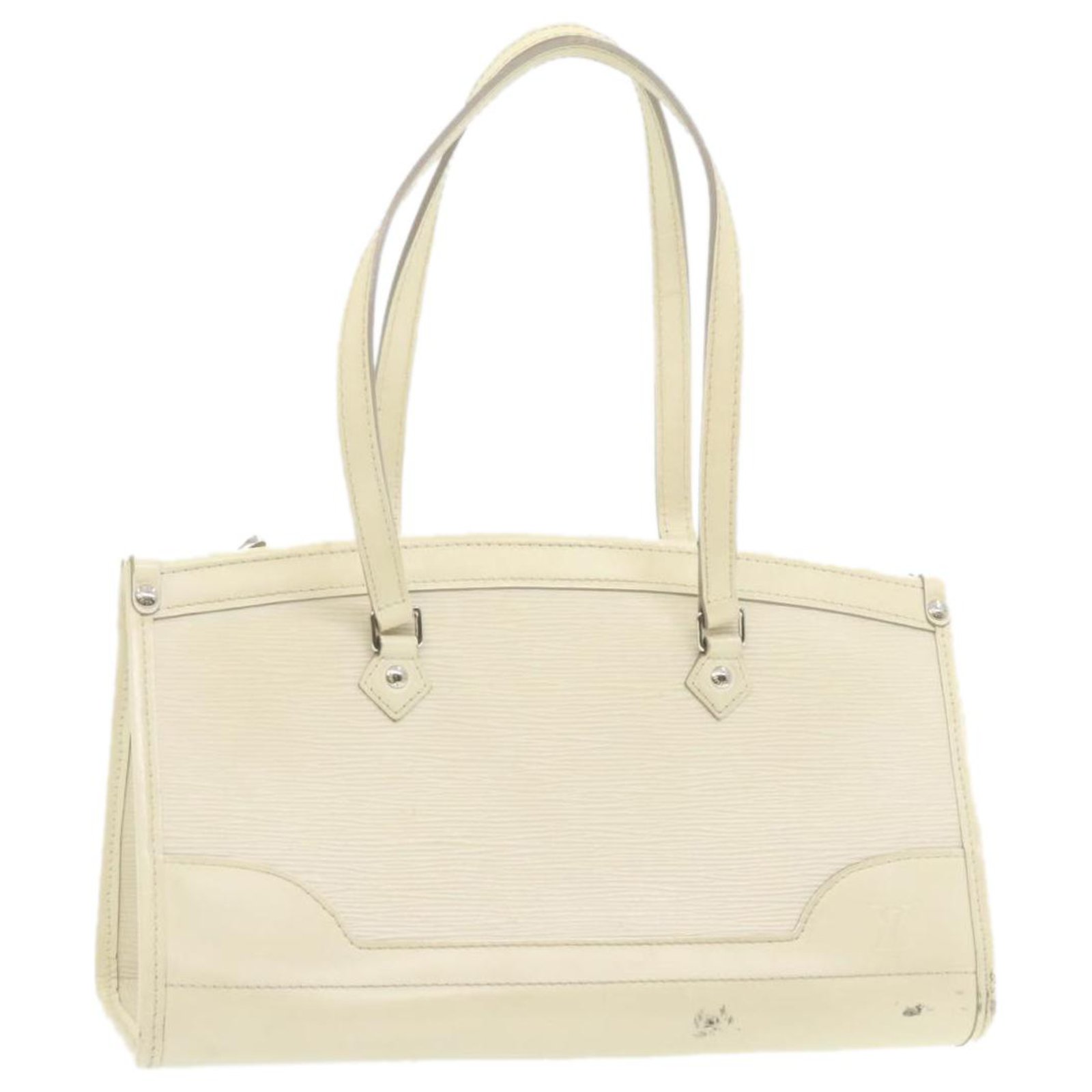 Bolso de Mano Louis Vuitton LV Madeline PM Cuero Epi Blanco Marfil