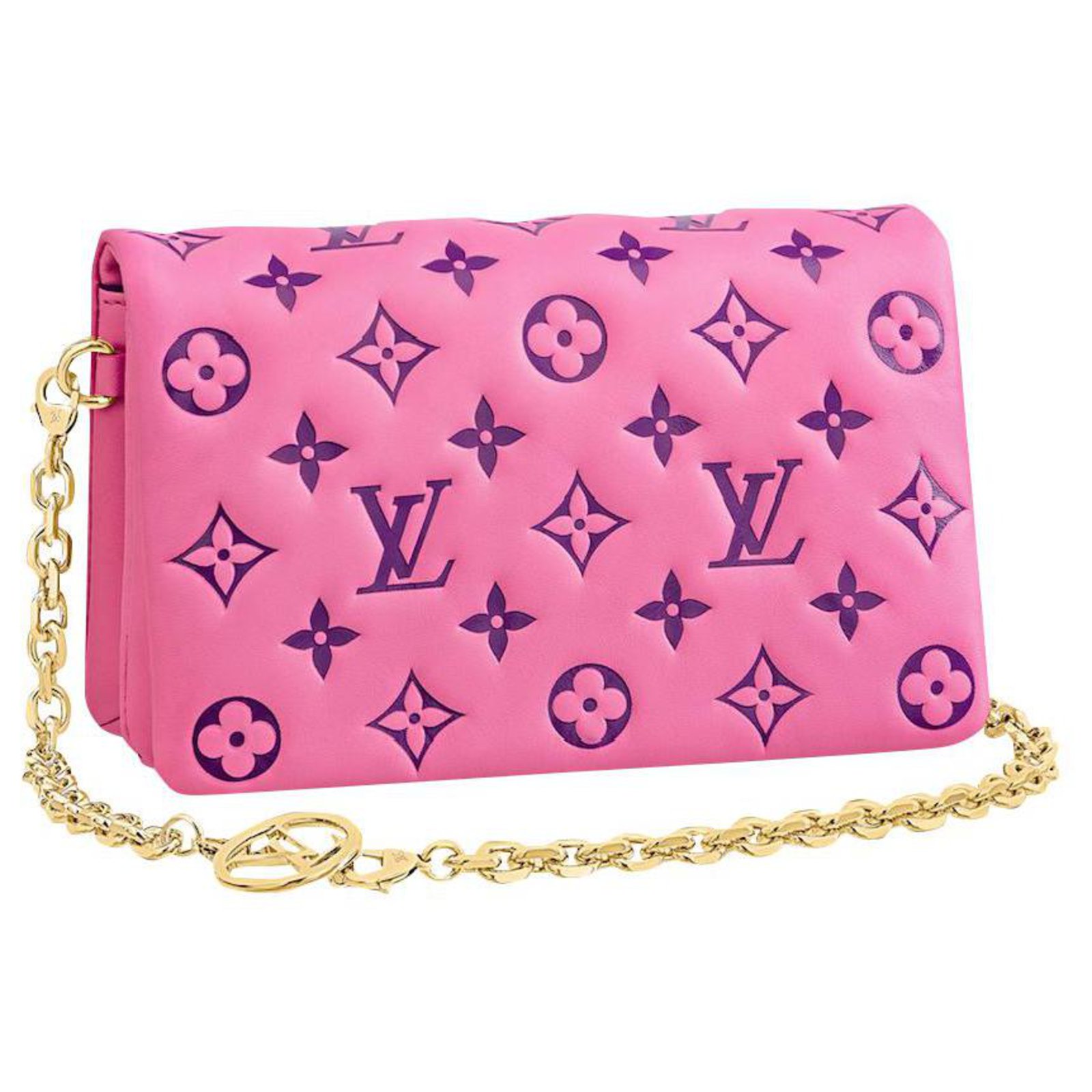 Louis Vuitton, Bags, Louisvuittoncoussin Mm Monogram Embossed Shoulder  Bag Pink