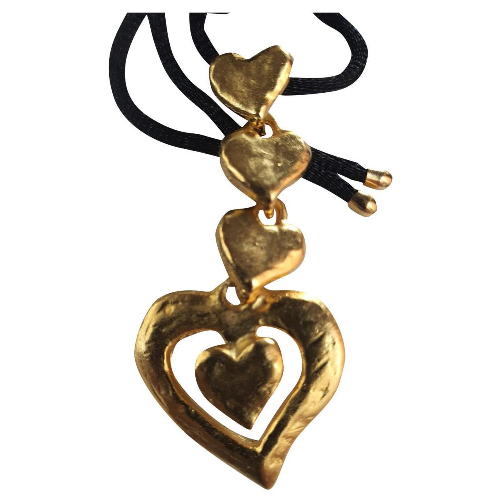 Yves Saint Laurent Logo Necklace Bronze,Gold