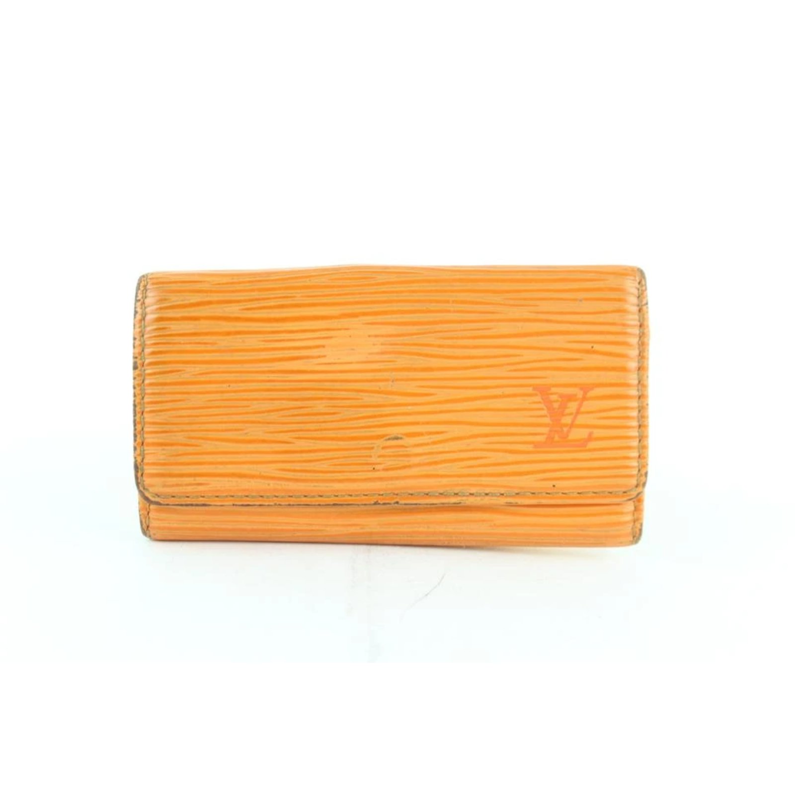 LOUIS VUITTON Orange Epi Leather 4 Key Case Holder