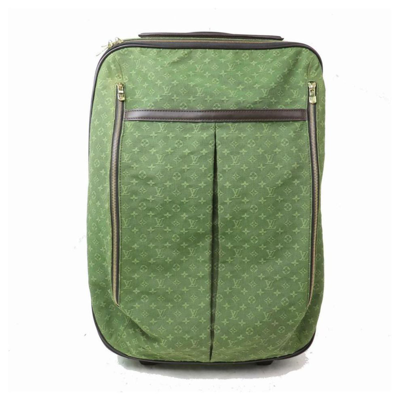 Louis Vuitton Khaki Monogram Mini Lin Annette Horizon Pegase Rolling Luggage  Green Leather ref.289850 - Joli Closet