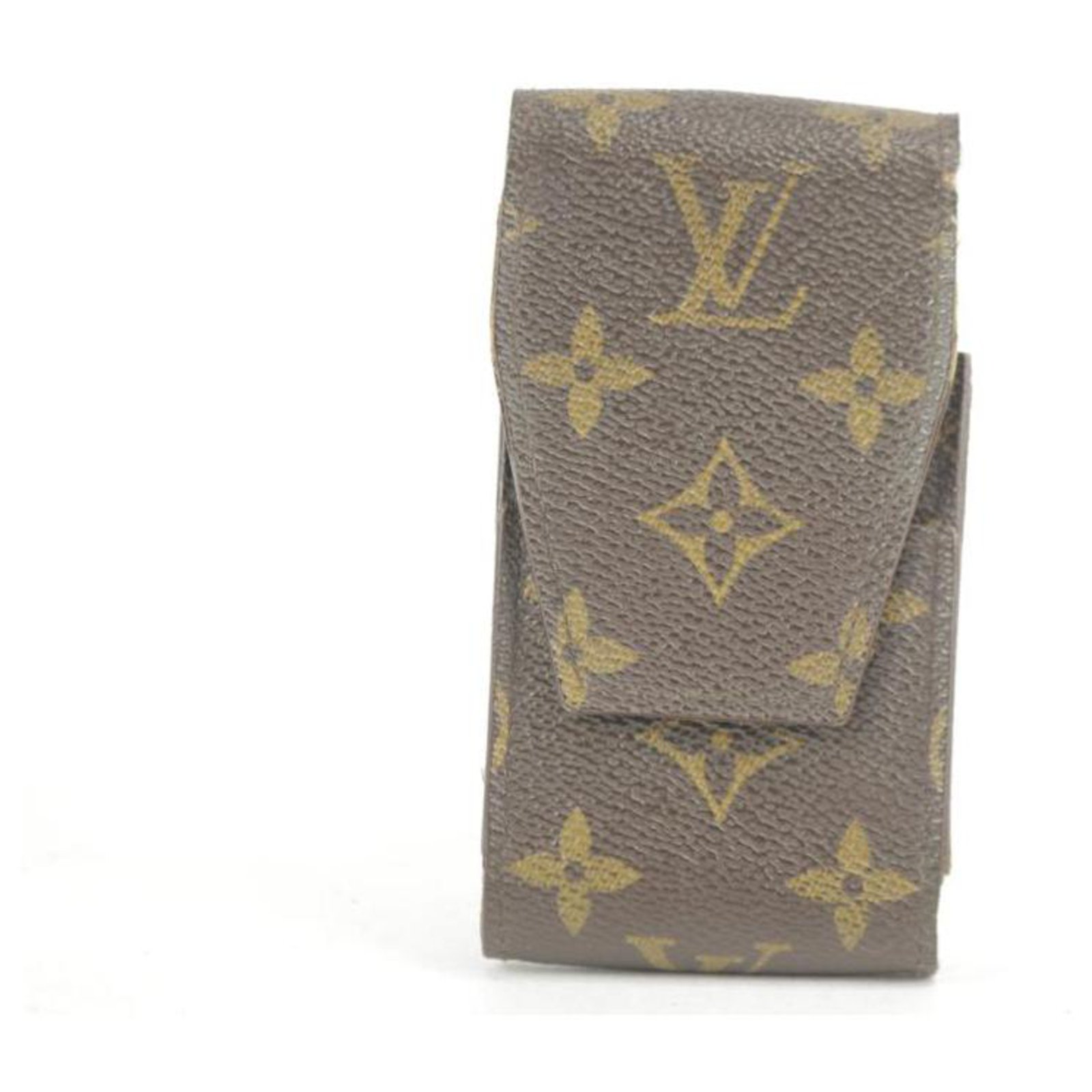 Louis Vuitton Brown Cigarette Case Monogram Etui Mobile Or Pouch 2lk1221  Wallet