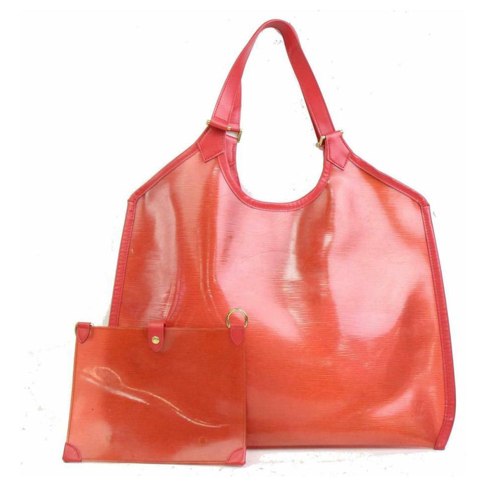 Louis Vuitton Plage Clear Translucent Epi Baia Grenadine Red Patent Leather  Shoulder Bag Metal ref.290001 - Joli Closet