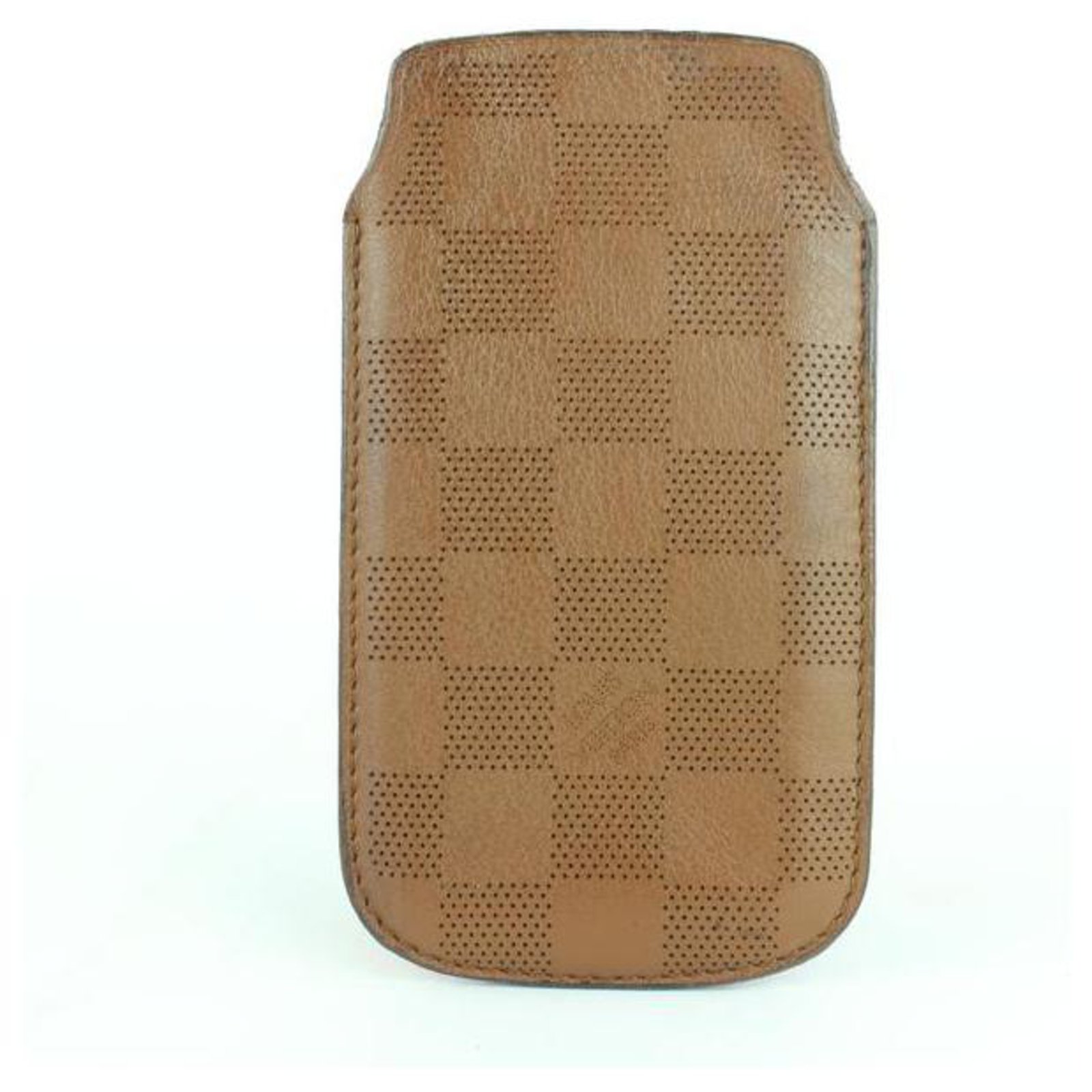 Louis Vuitton Damier Perforated Leather iPhone 5 Mobile Etui Softcase Brown  ref.290027 - Joli Closet