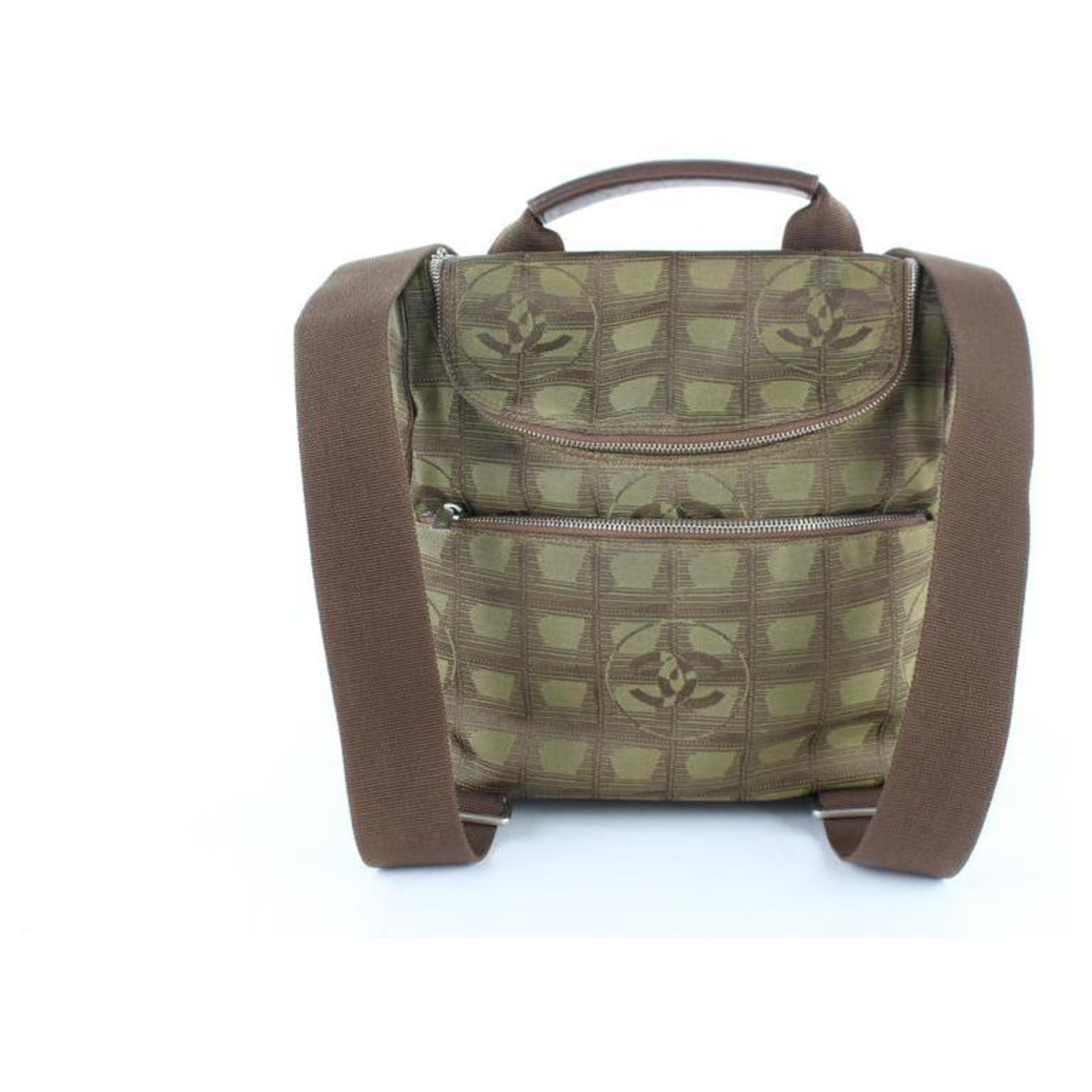 Chanel Backpack New Line Khaki Convertible 3way Brown Canvas Backpack  ref.290035 - Joli Closet