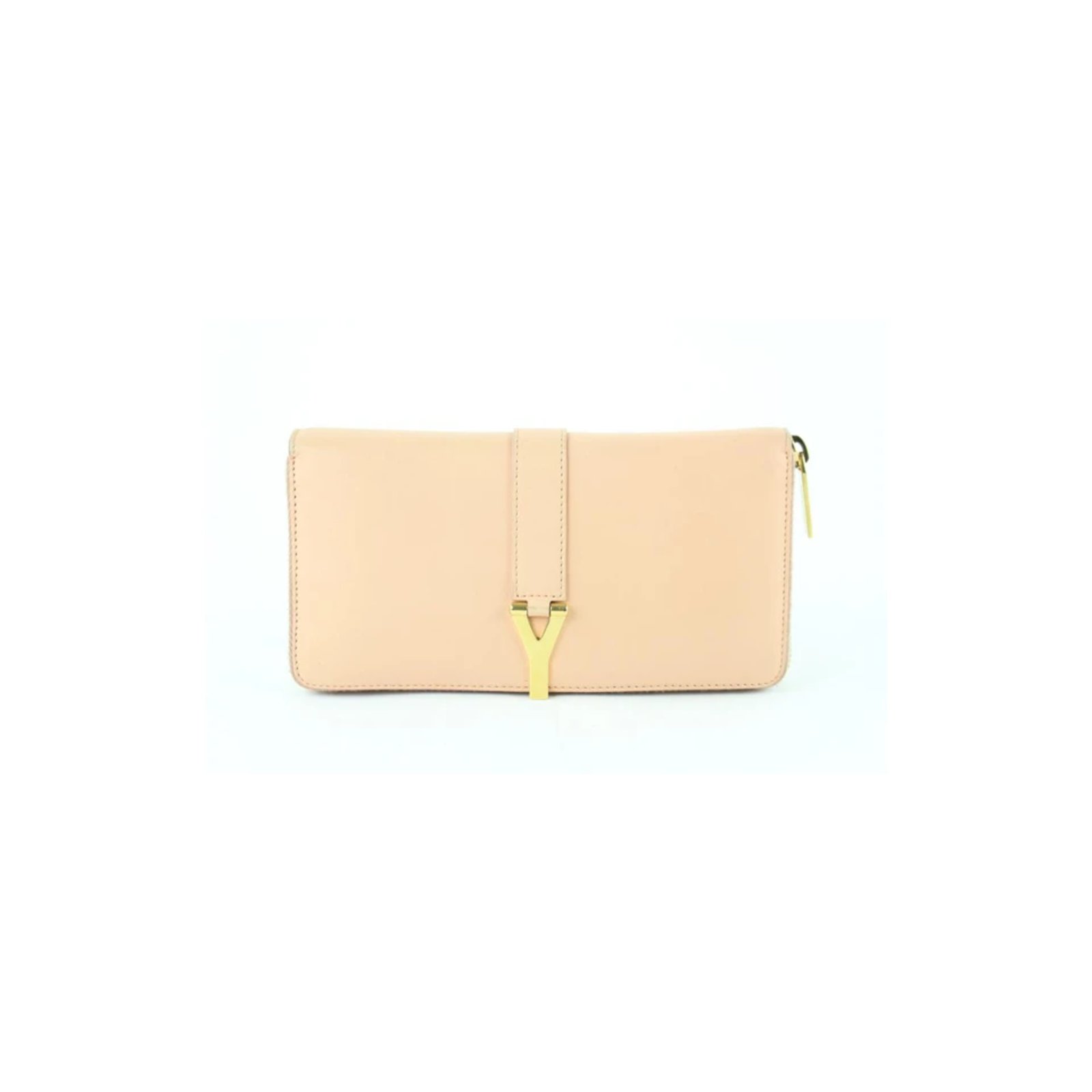 Saint Laurent Peach Blush Classic Y Ligne Zip-around Wallet 9