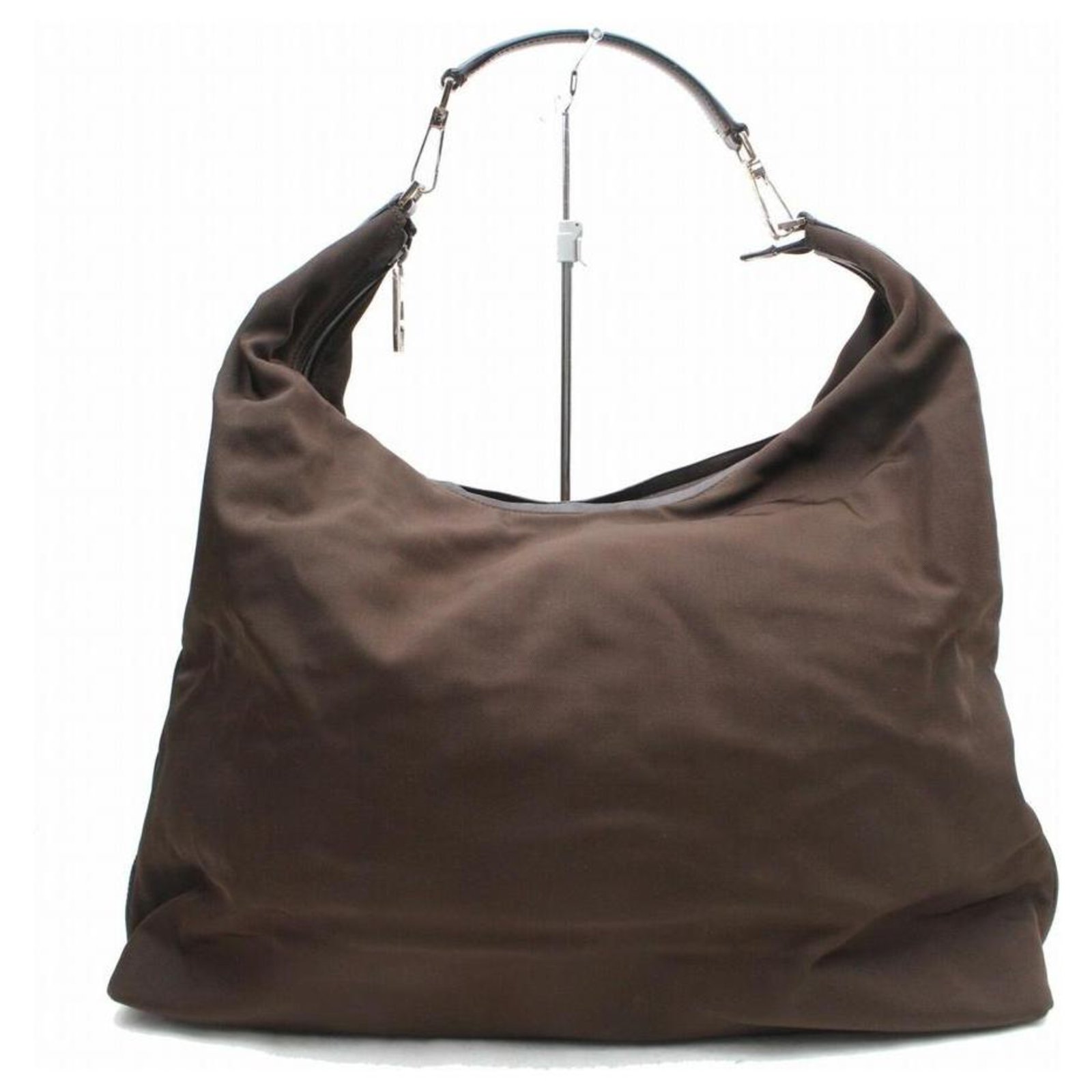 TAN NYLON HOBO CROSSBODY BAG