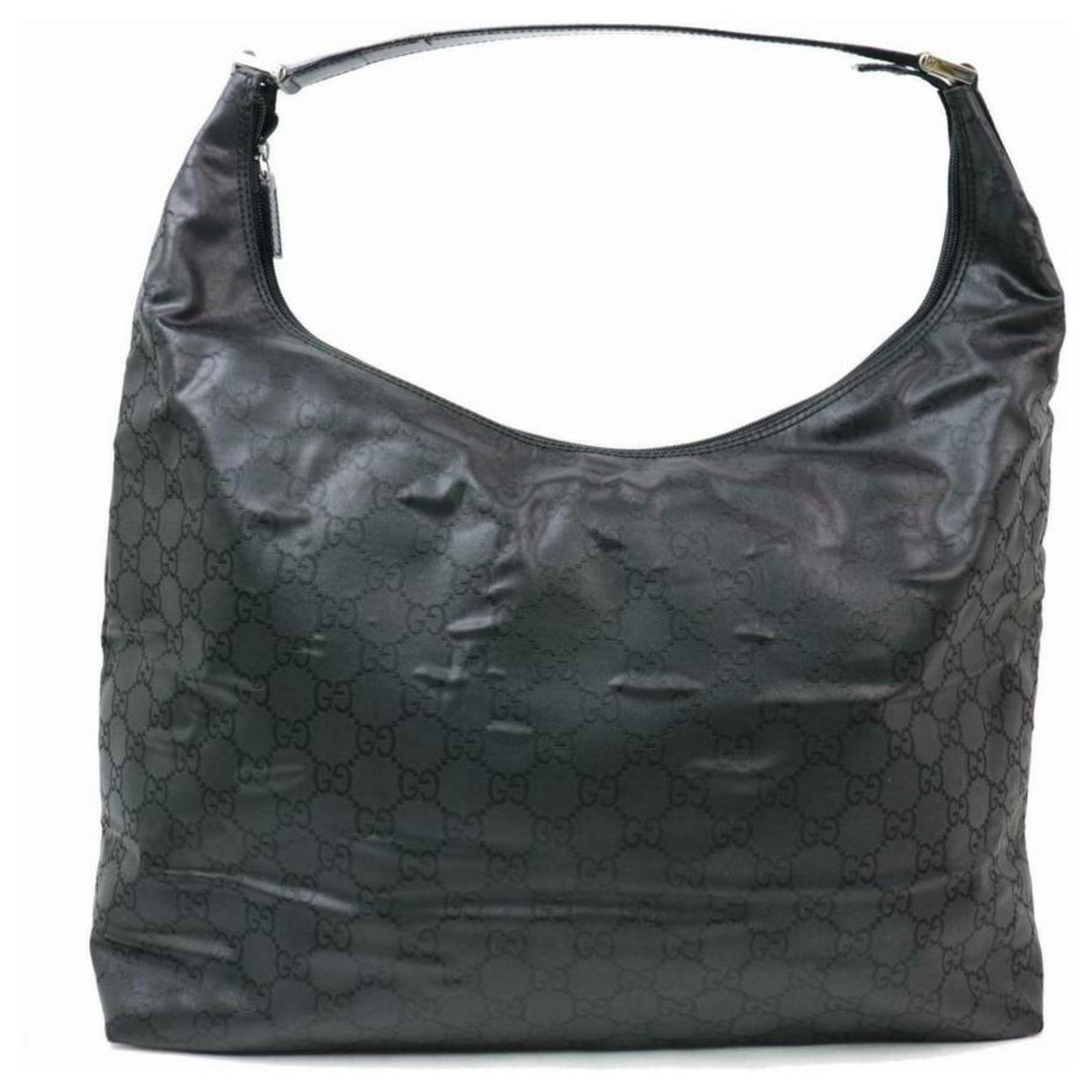 Gucci Huge Extra Large Monogram Signature Jumbo Hobo Black Nylon Shoulder  Bag ref.290208 - Joli Closet