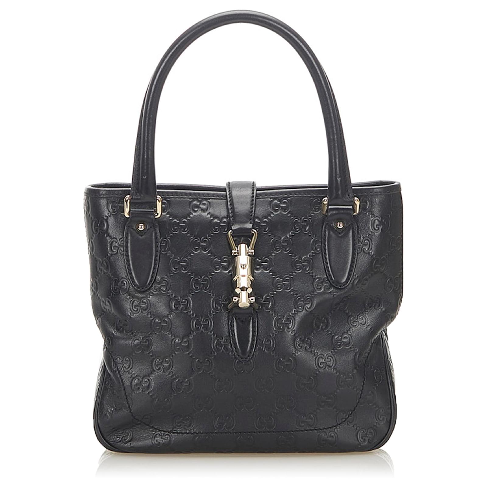 Gucci Black Guccissima New Jackie Handbag Leather Pony-style