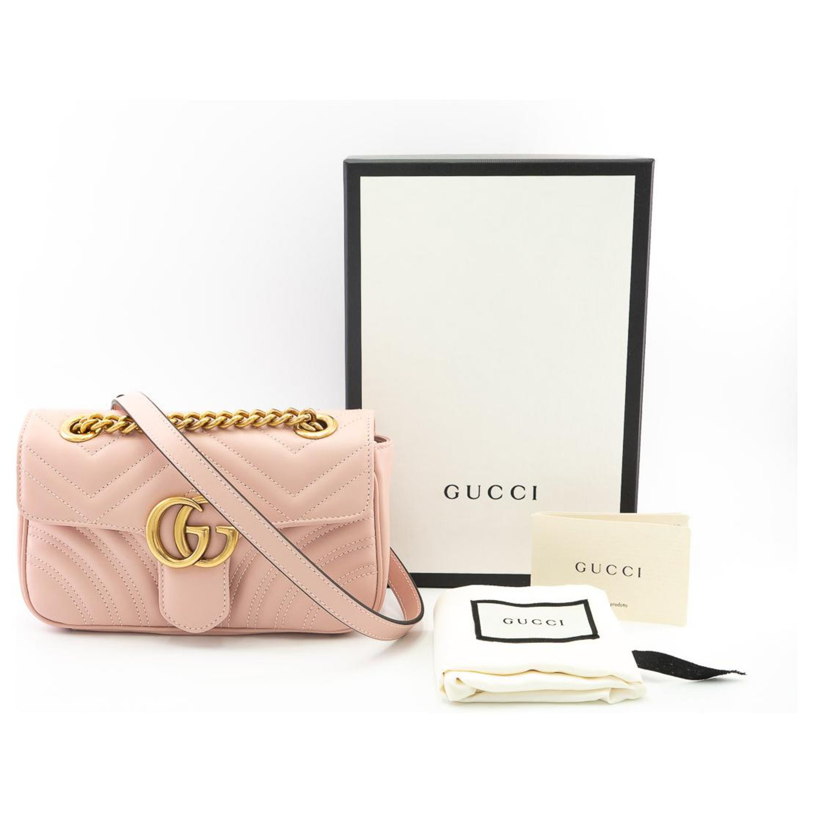 Gucci GG Marmont Mini Pastel pink bag Leather ref.290881 - Joli Closet